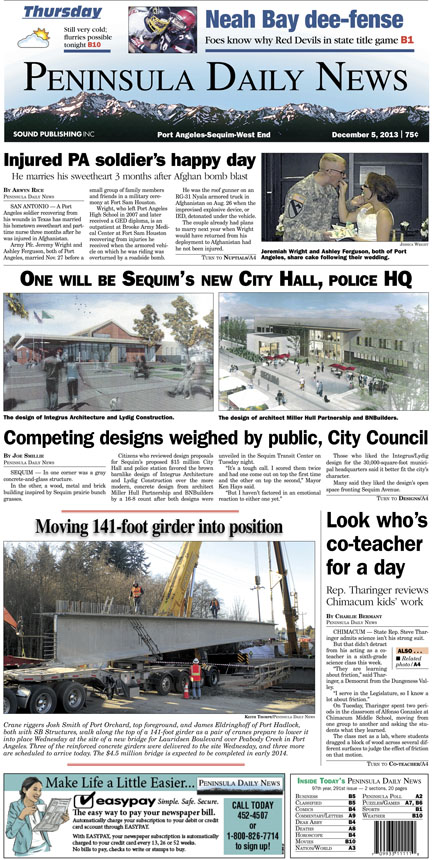 PDN Clallam County edition today.