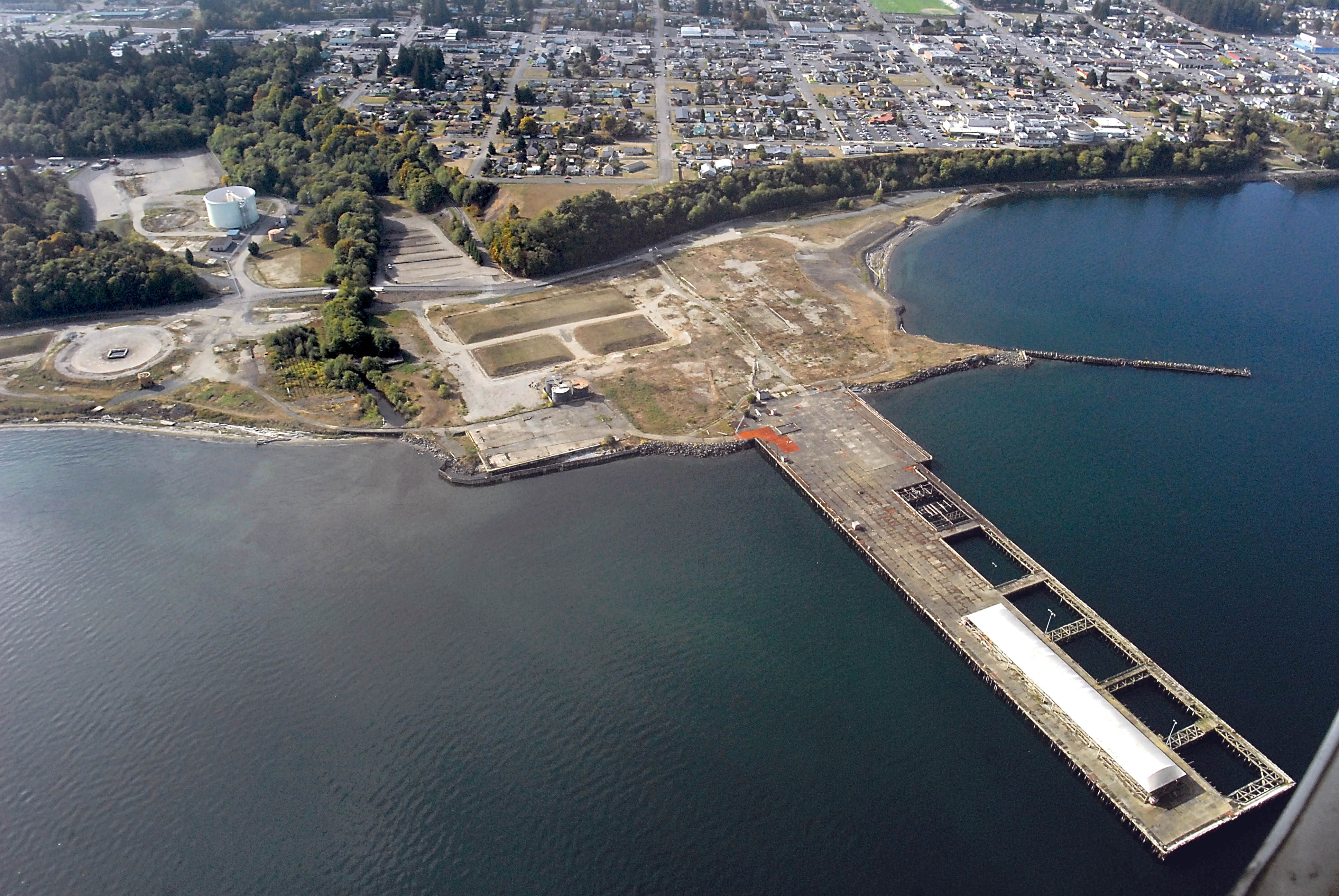 October aerial view of the site of the former Rayonier Inc. pulp mill in northeast Port Angeles. Keith Thorpe/Peninsula Daily News