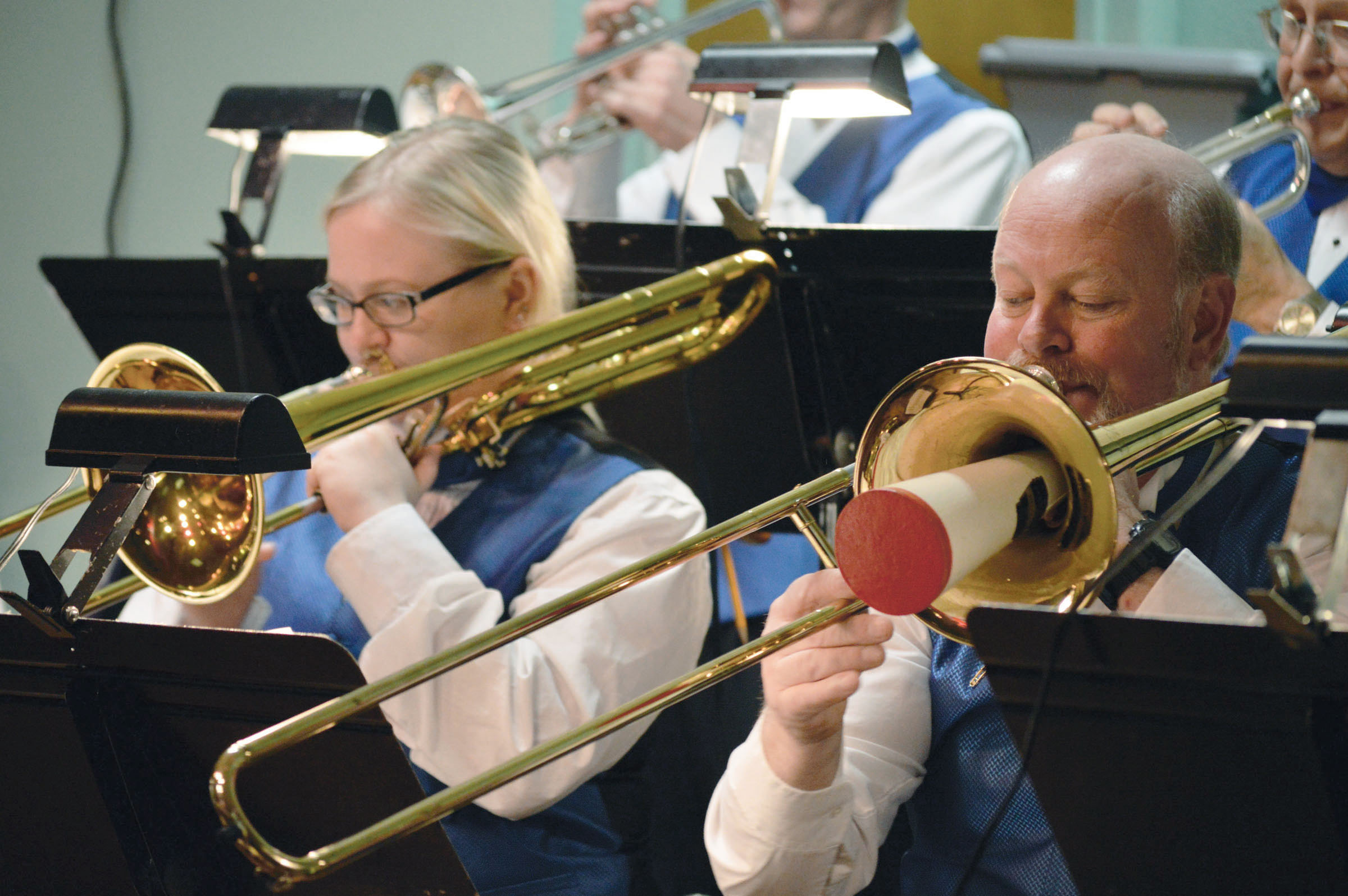 Trombonists Brittany Brabant — who also doubles as a vocalist on songs such as “Paper Moon” — and Dean McLean