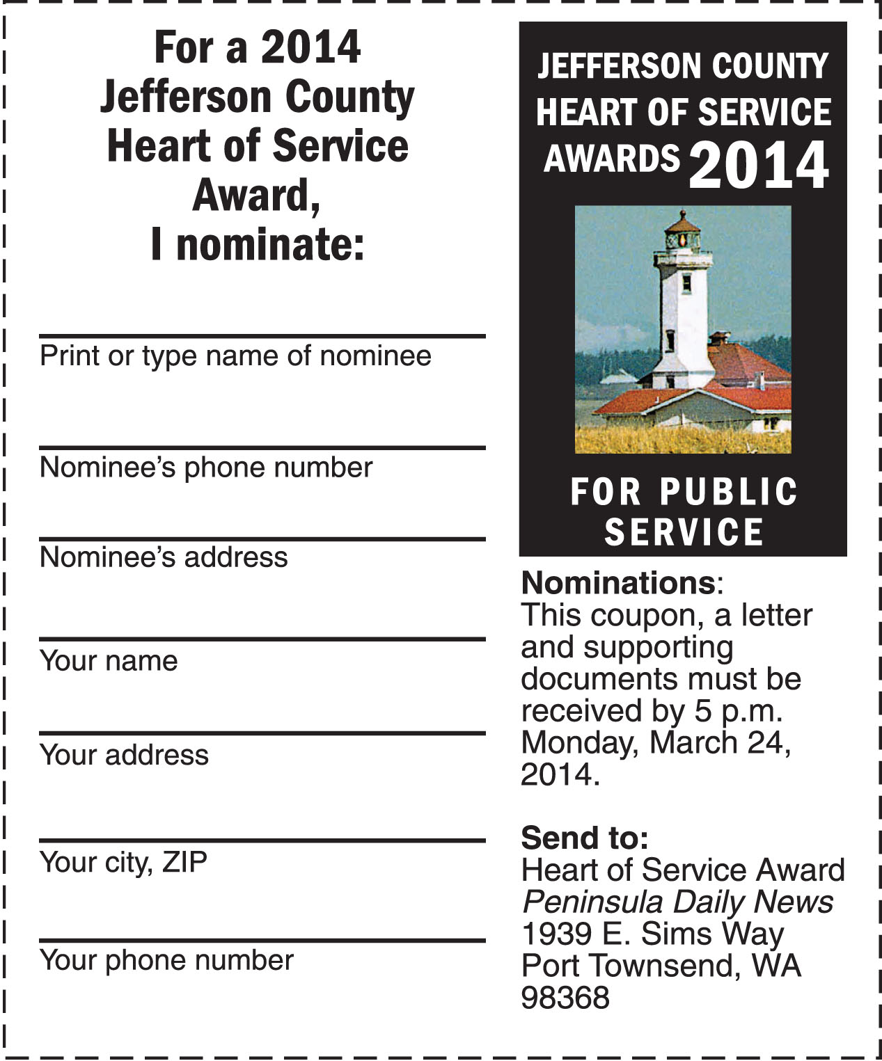 Wanted: A few good Jefferson County heroes for Heart of Service award; nomination deadline is March 24