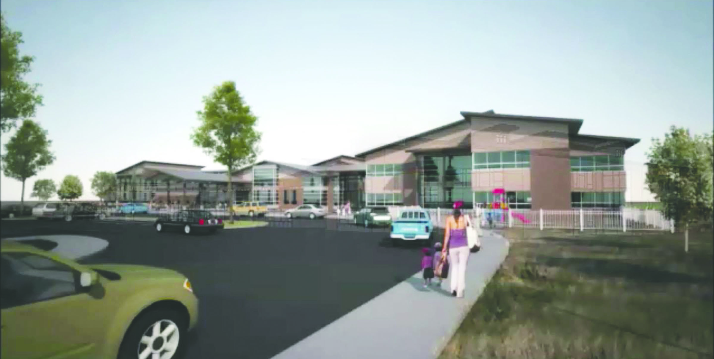 This conceptual design from Tacoma-based BLRB Architects shows a new elementary school that would be sited in east Sequim if the school district's $154 million bond passes. — BLRB Architects