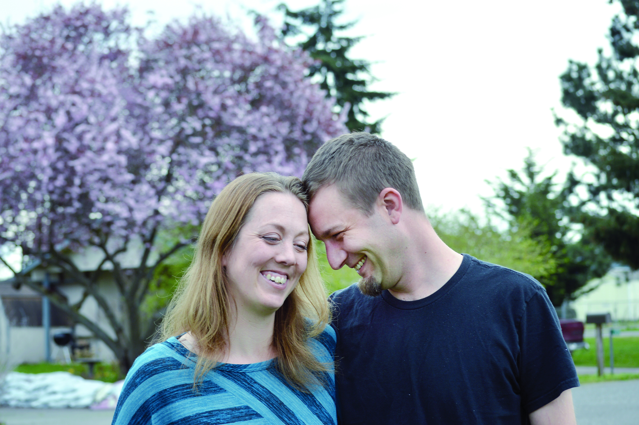 Jon and Jenny Schmidt at home in Sequim.  [Photo by Diane Urbani de la Paz/Peninsula Daily News]