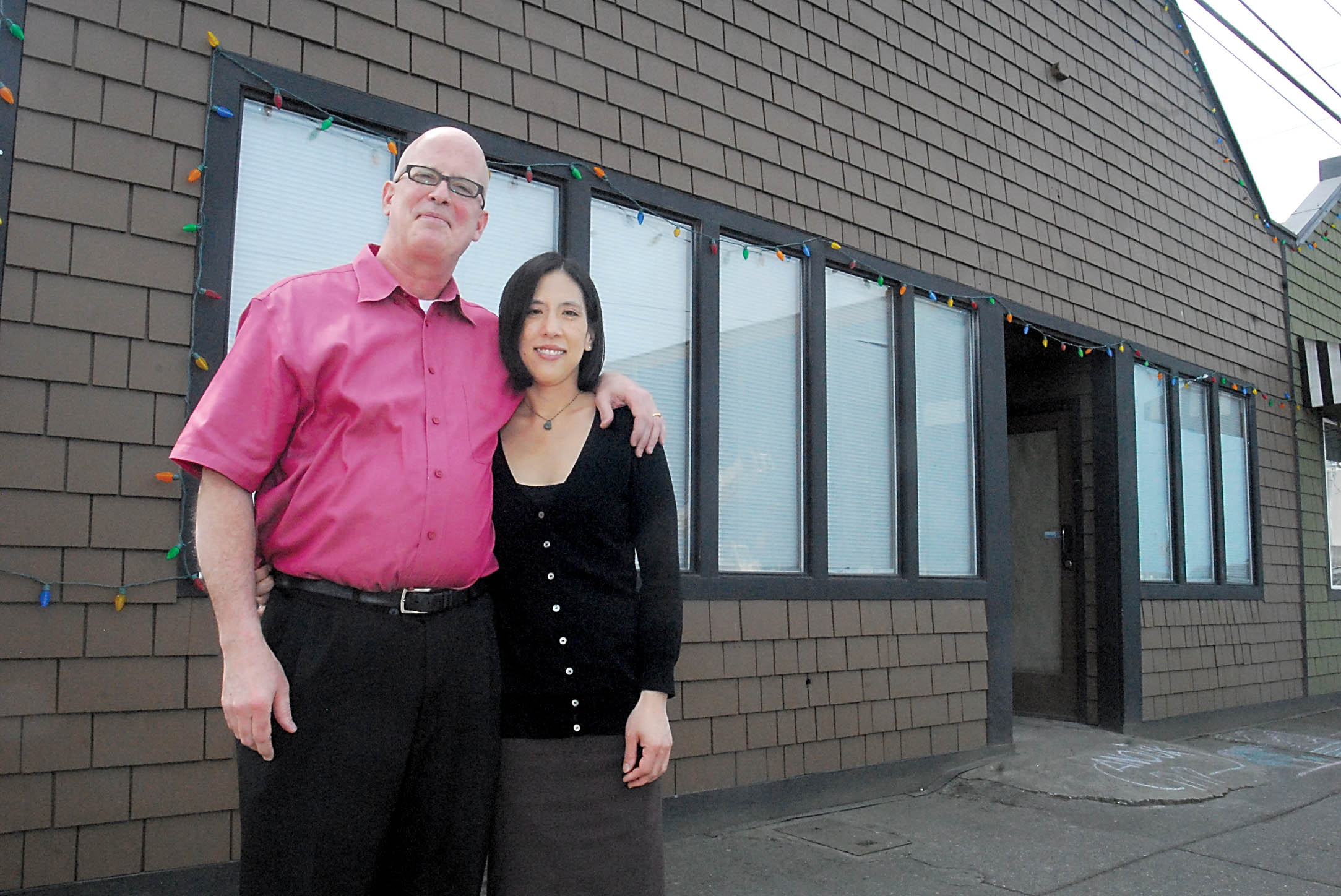 Malik Atwater and Vivian Wai hope to open a retail marijuana shop in an empty storefront adjoining their Colonel Hudson's Famous Kitchen restaurant on Marine Drive in Port Angeles.   —Photo by Keith Thorpe/Peninsula Daily News