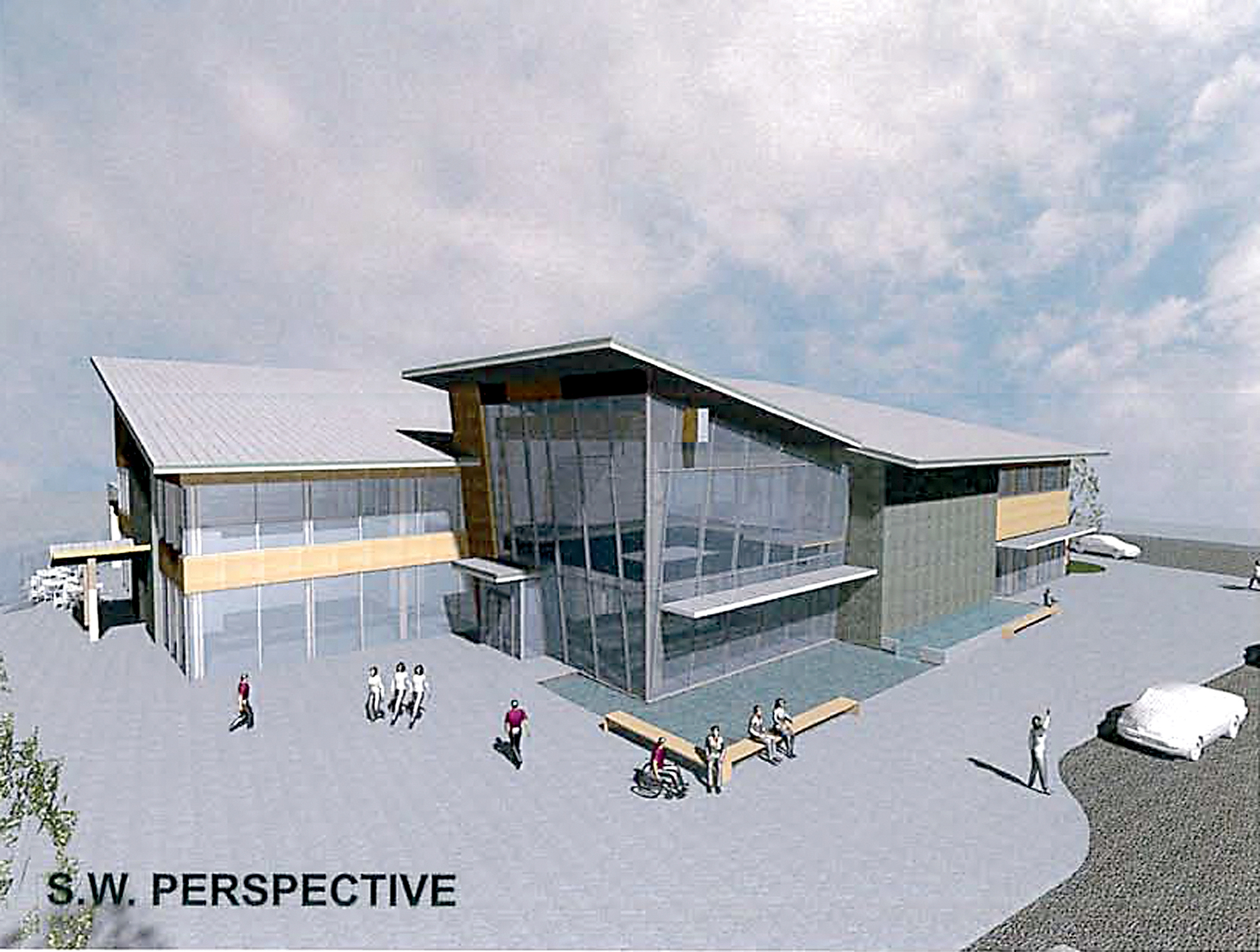 A rendering of a proposed marine science and conference center at the corner of Front and Oak streets in Port Angeles. — Neeser Construction Inc.