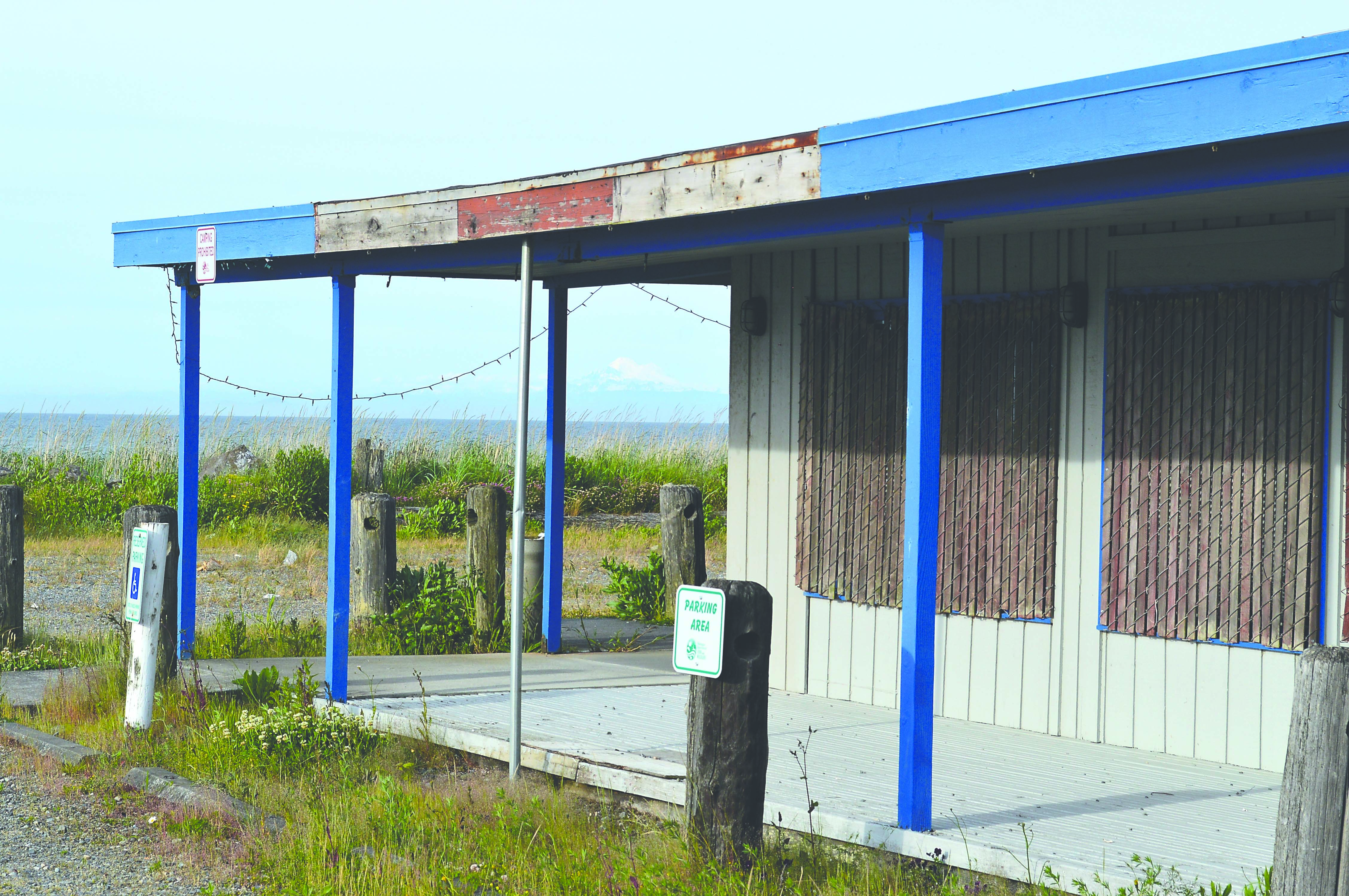 Plans to restore the land around the old 3 Crabs restaurant building at Dungeness will be discussed in a meeting led by the North Olympic Salmon Coalition on Wednesday.  -- Photo by Joe Smillie/Peninsula Daily News