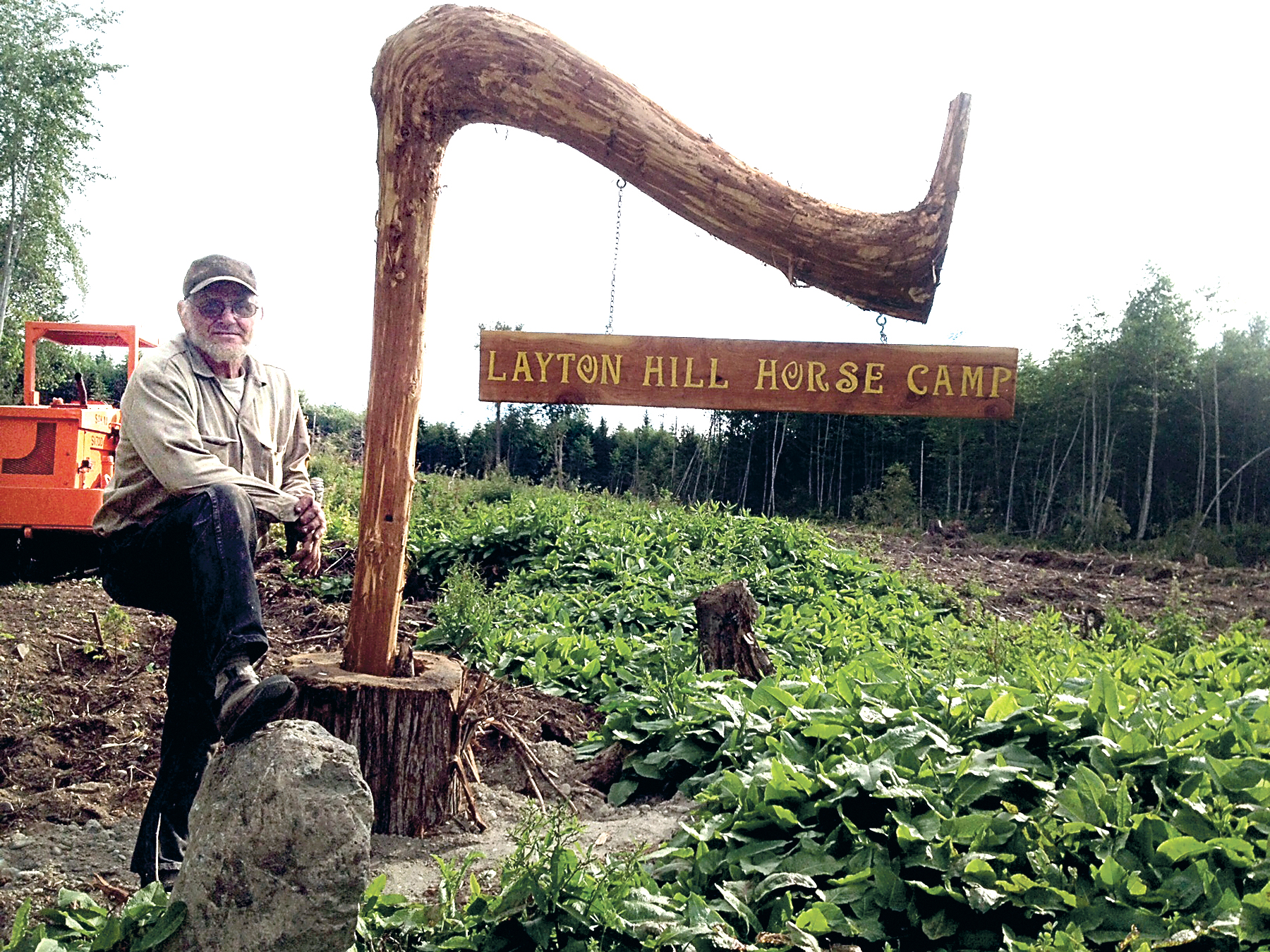 Del Sage crafted this sign signifying the entrance to his family’s new Layton Hill Horse Camp off Chicken Coop Road in Blyn. This Saturday