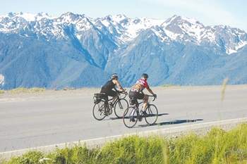 Bicyclists climb Hurricane Ridge Road during a previous Ride the Hurricane