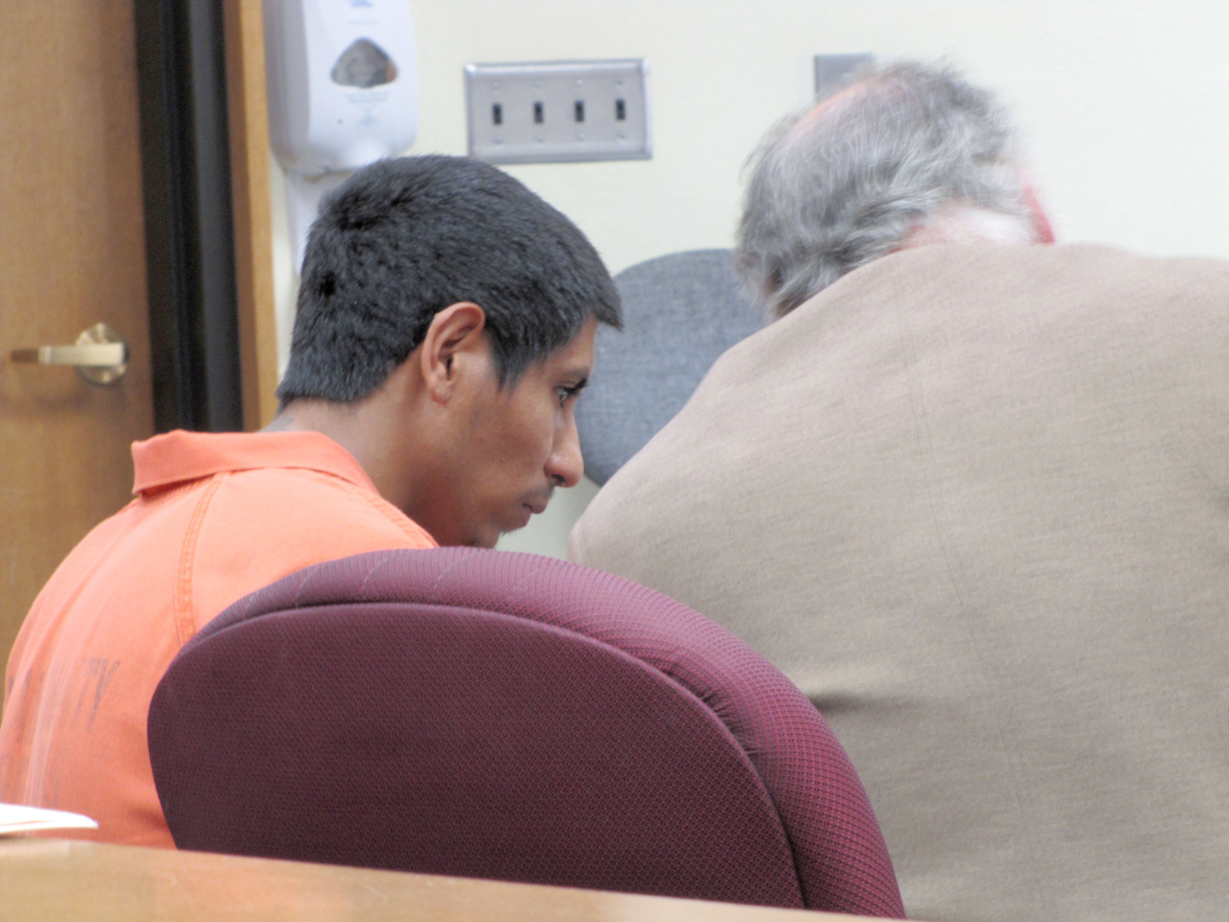 Deeon Emilio Gonzales sits in Clallam County Superior Court on Monday. —Photo by Arwyn Rice/Peninsula Daily News