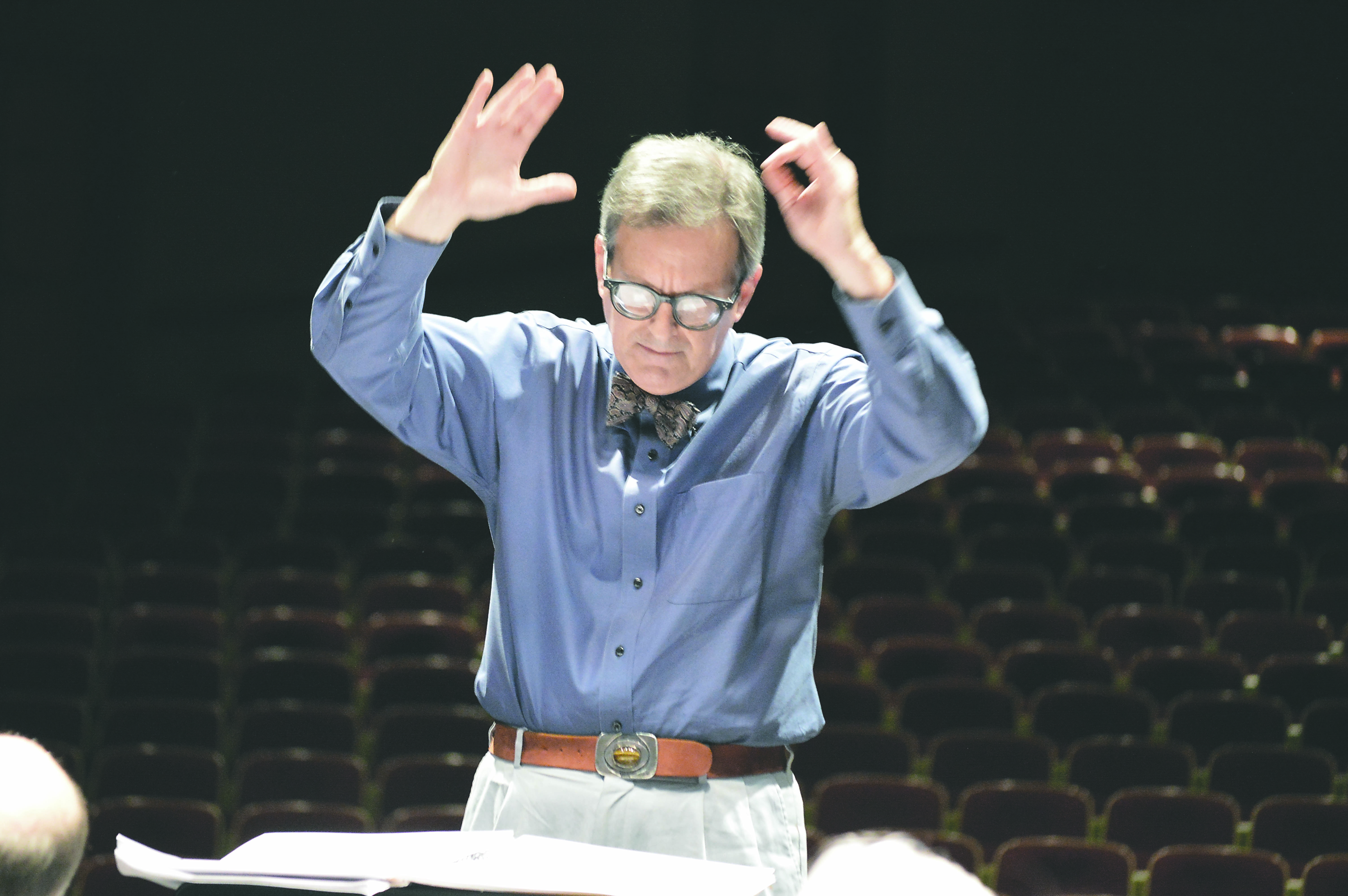 Conductor Adam Stern rehearses with the Port Angeles Symphony Orchestra for a pair of pops concerts tonight and Saturday.  -- Photo by Diane Urbani de la Paz/Peninsula Daily News