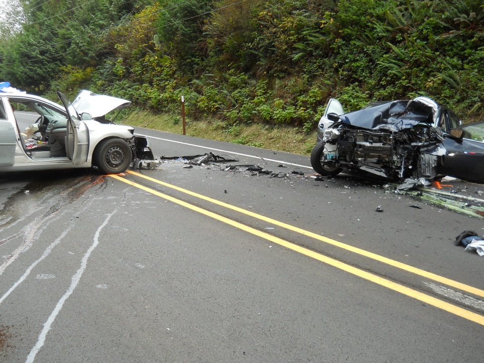 A two-vehicle head-on collision in Port Ludlow sent two people to a Seattle hospital Monday. Jefferson County Sheriff's Department