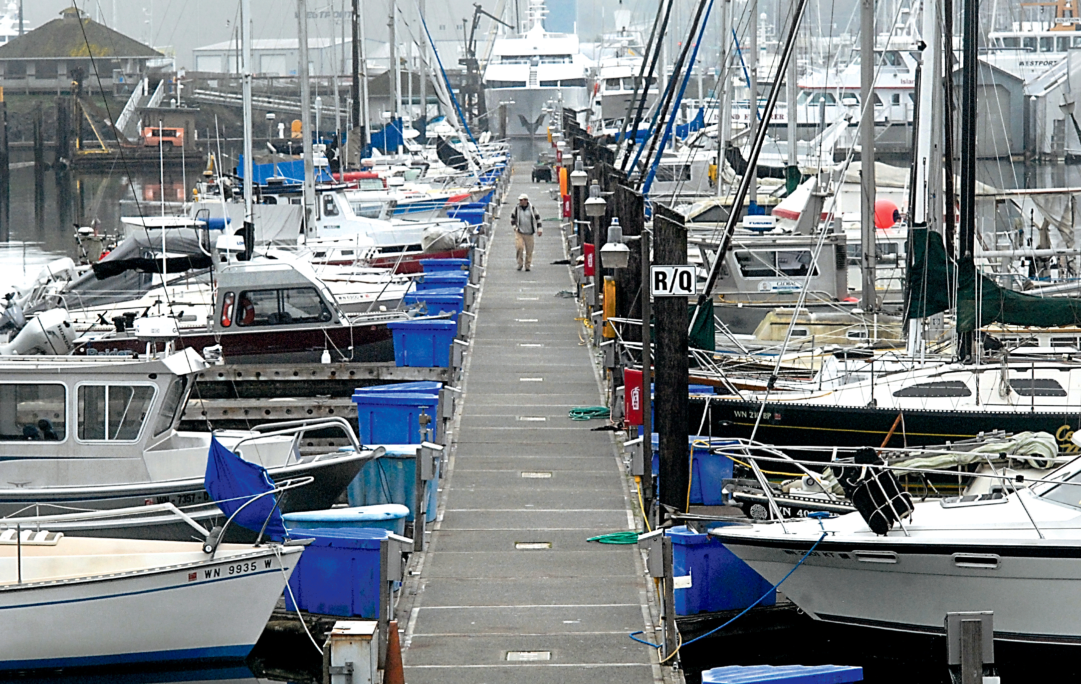 Boat fill most of the slips at Port Angeles Boat Haven on Tuesday. Boat owners will see future annual moorage rate increases tied to the consumer price index — Keith Thorpe/Peninsula Daily News