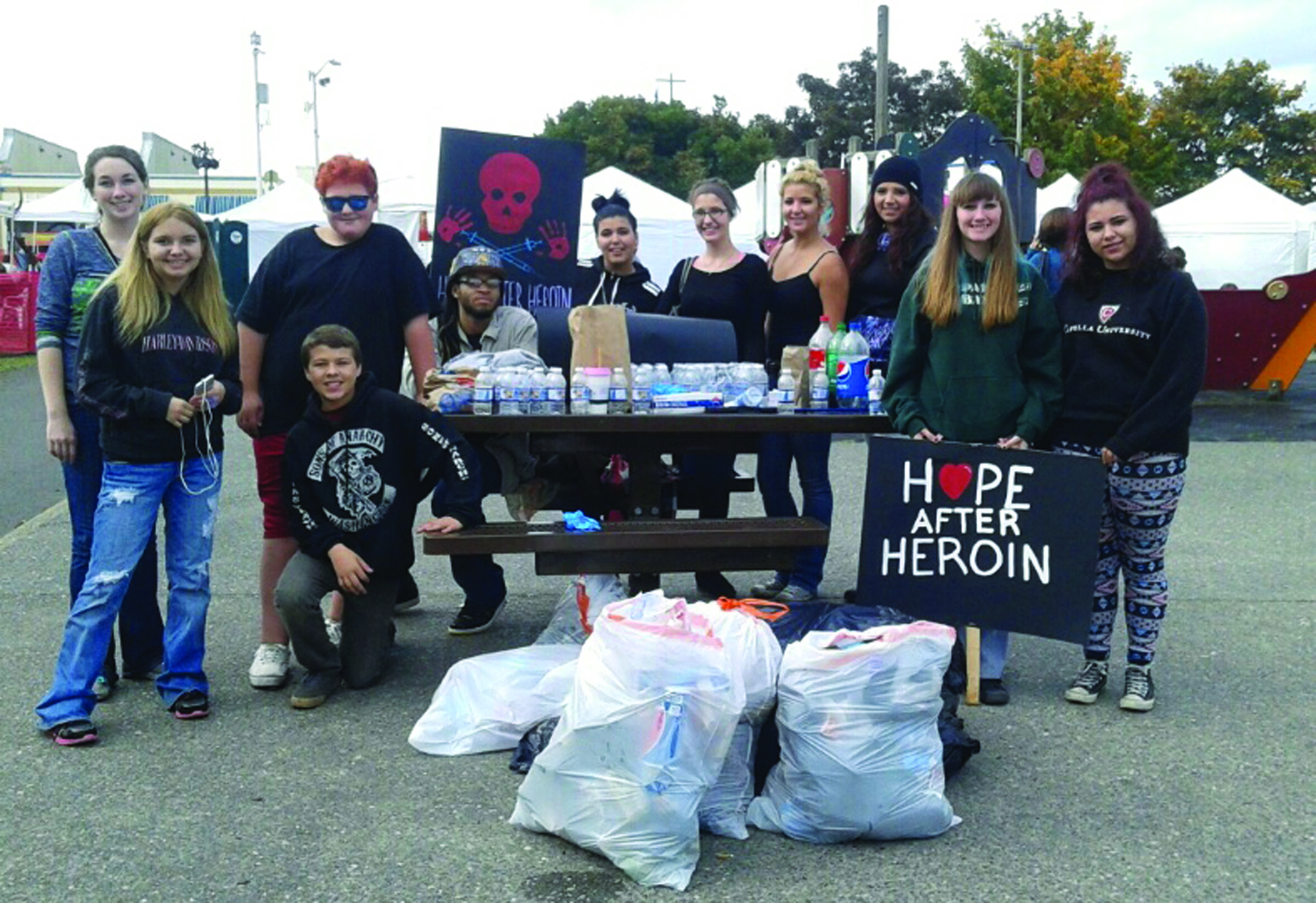 Twenty-three Port Angeles students took part in a cleanup effort recently in downtown Port Angeles. Tina Sperry