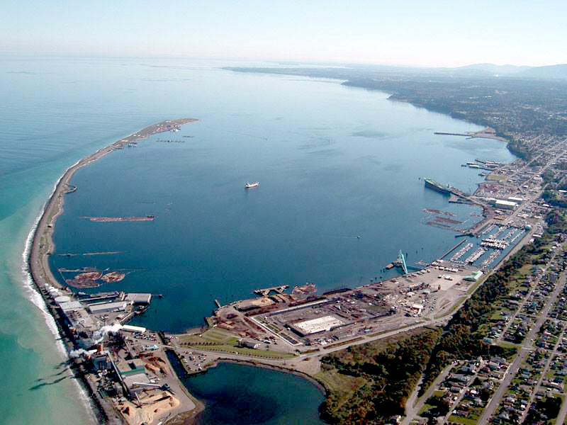 Port Angeles Harbor is seen in this Port of Port Angeles aerial photo.