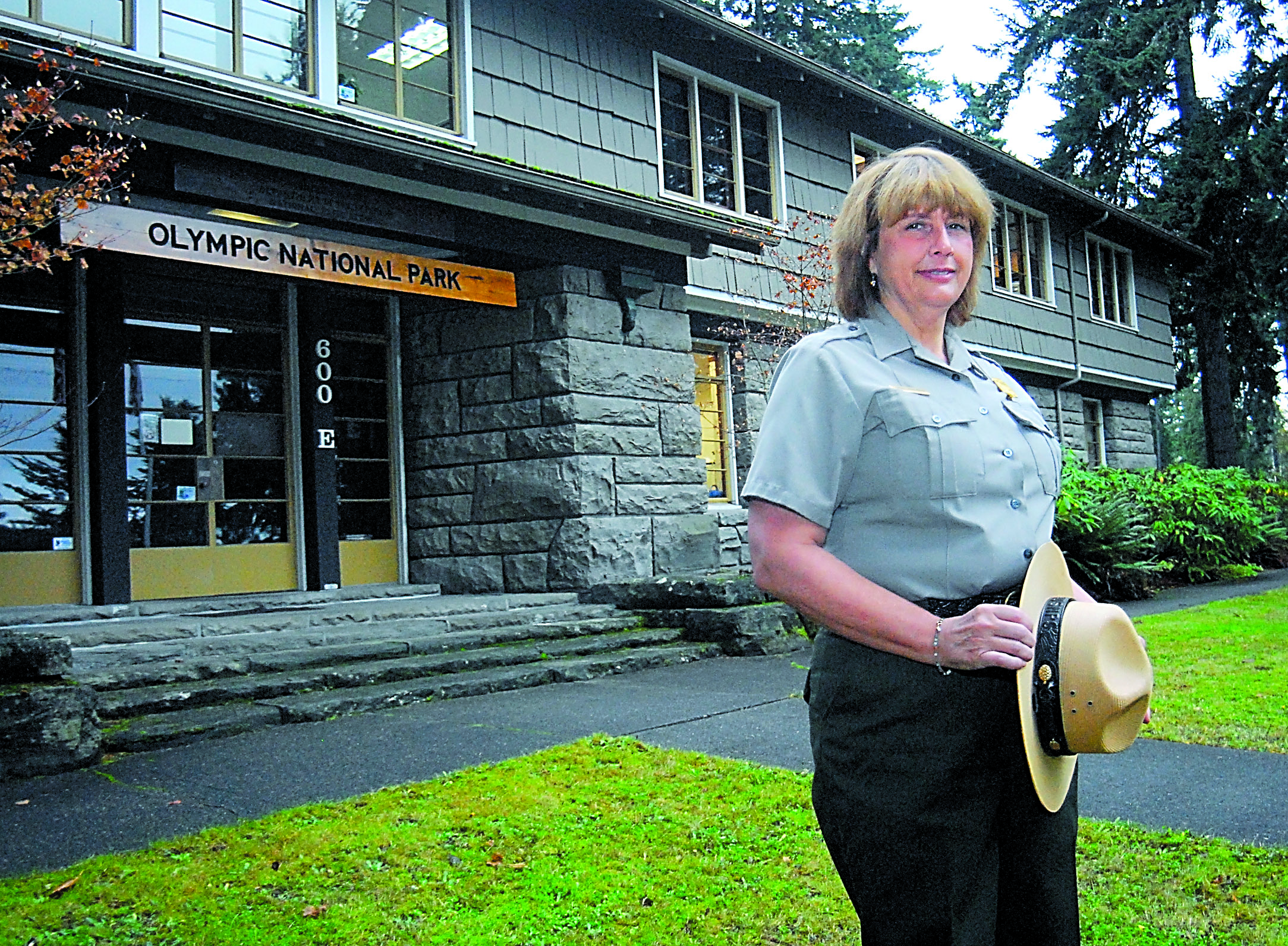 Sarah Creachbaum has taken up her post as superintendent of Olympic National Park. The park headquarters building in Port Angeles is at left. -- Photo by Keith Thorpe/Peninsula Daily News