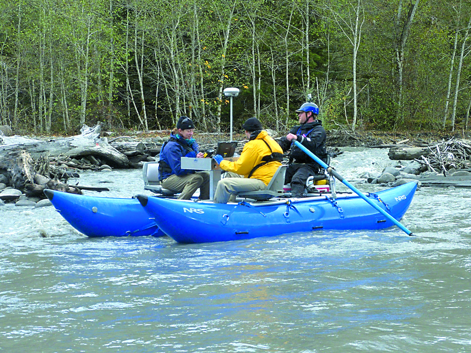 Floating down the Elwha River are