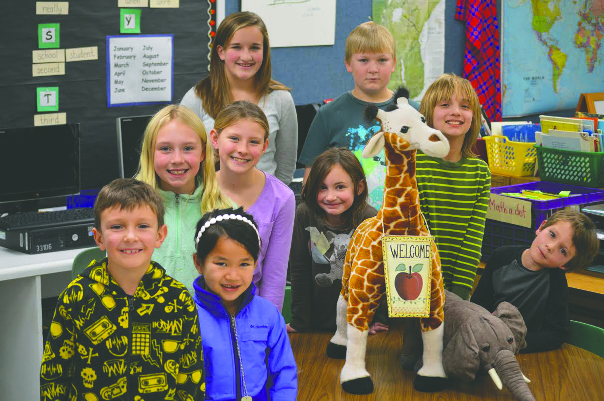 In the “We Are the World; We Are the Children” service project at Franklin Elementary School are