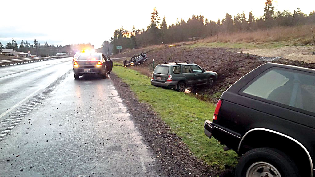 A series of wrecks on U.S. Highway 101 near milepost 256