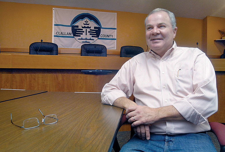 Outgoing Clallam County Commissioner Jim McEntire reflects on his four years of service to Clallam County and 46 years of public service at the Clallam County Courthouse. — Keith Thorpe/Peninsula Daily News