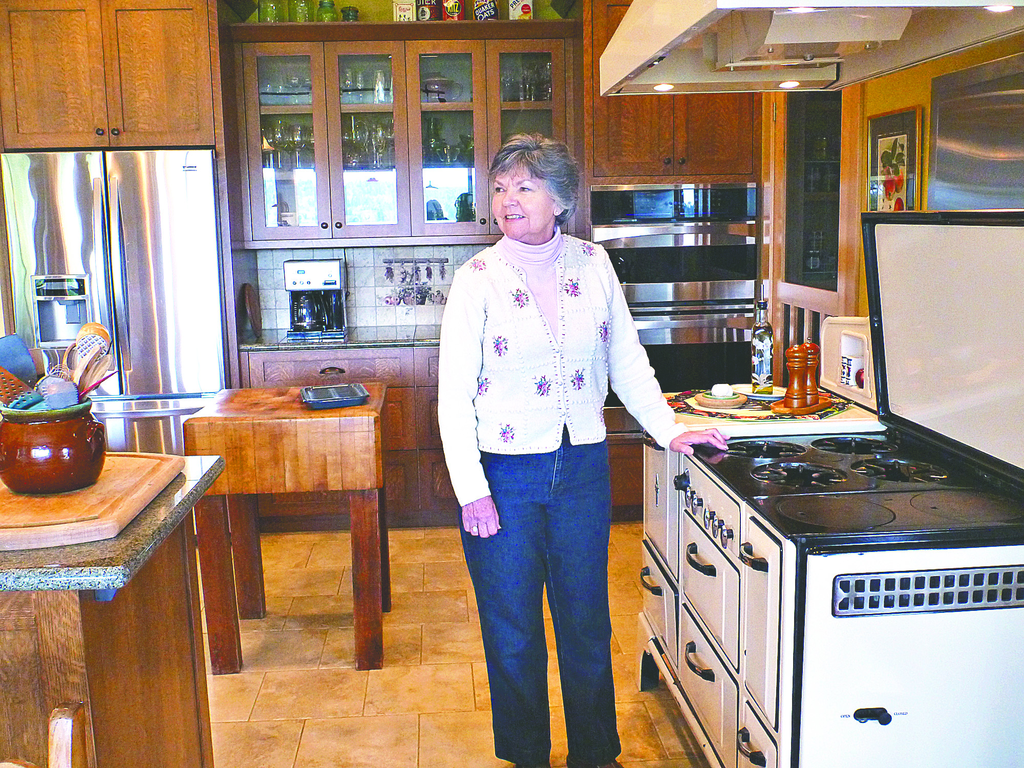 an impulse buy she made 11 years ago at a house sale on Whidbey Island and kept in storage until her house was finished last June. Jennifer Jackson/for Peninsula Daily News