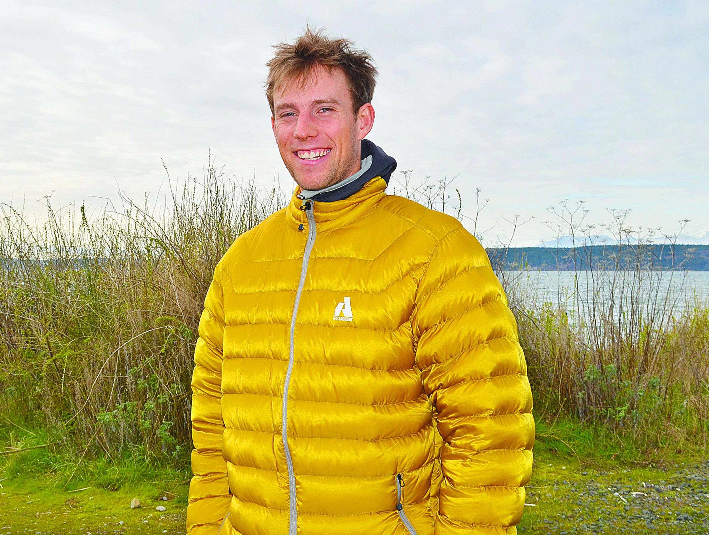 Leif Whittaker stands Monday on the shoreline in Port Townsend — about 29