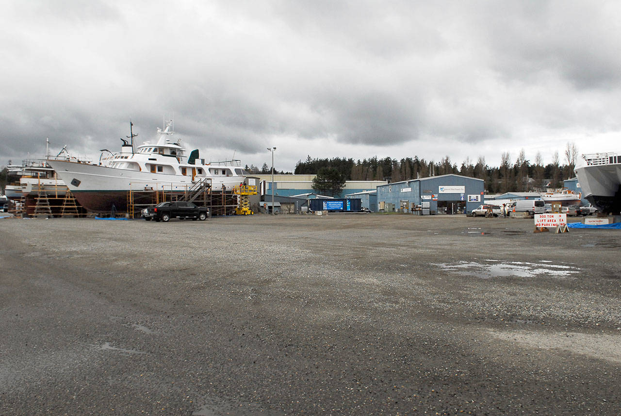 The Port of Port Townsend boat yard is operating below capacity, one participant said at a public meeting with port commissioners and staff members. (Jeannie McMacken/for Peninsula Daily News)