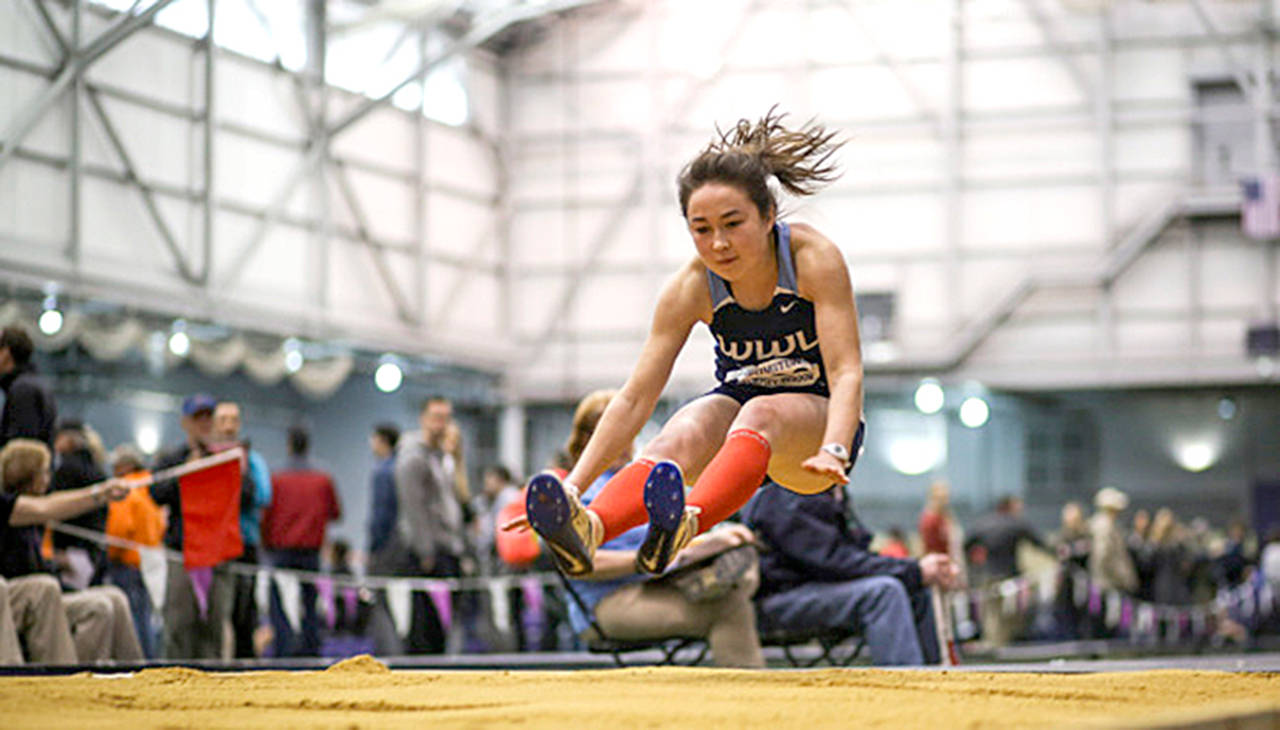 Jasmine McMullin, a senior from Sequim, competes for Western Washington University at the 2018 UW Preview at the Dempsey Indoor in Seattle earlier this month.                                Western Washington University Athletics