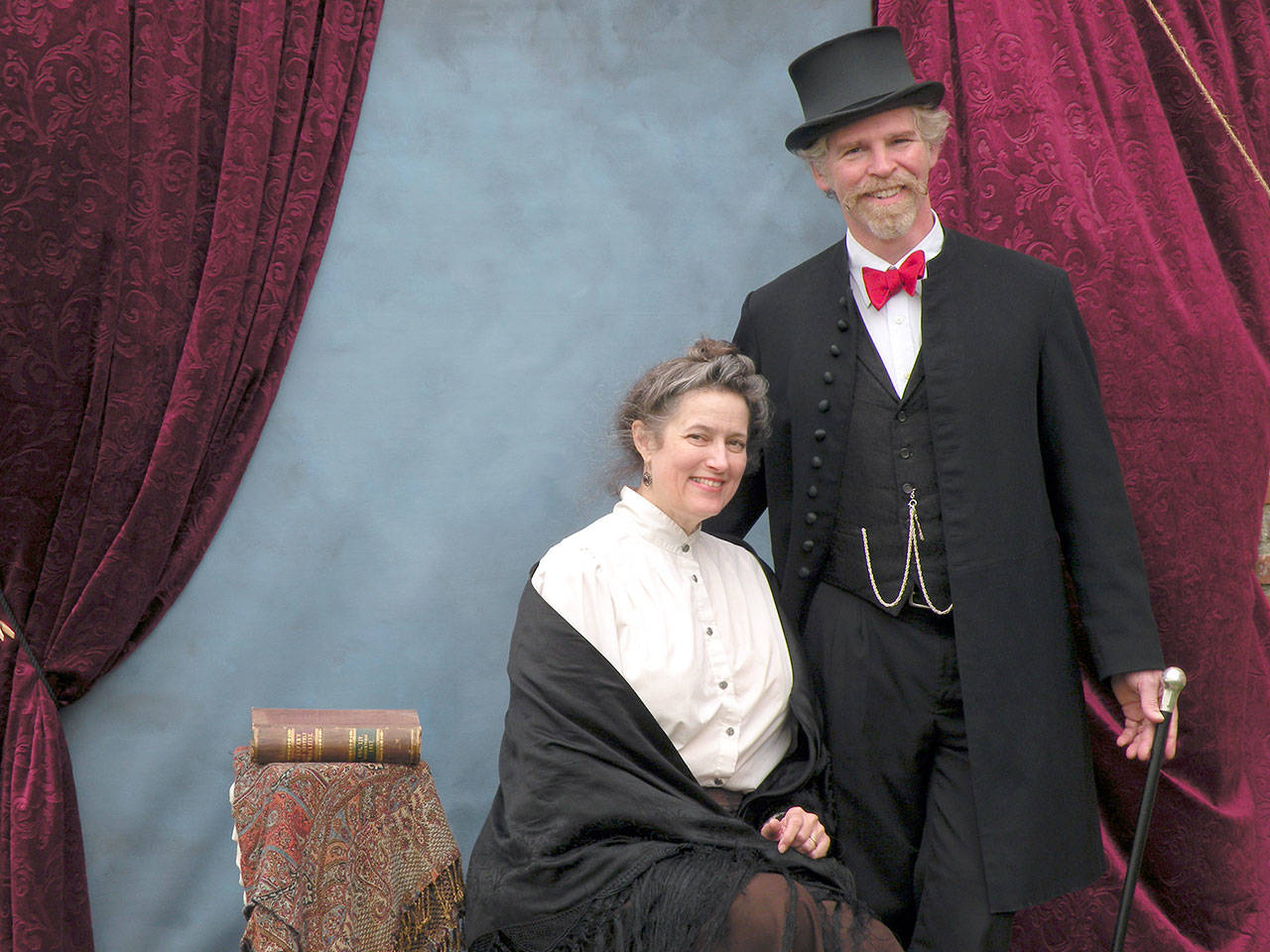 Cindy Madsen and Nathan Barnett, owners of the Old Consulate Inn, pose in costume in a file photo. The 2018 festival is organized by Olympic Peninsula Steam, of which Barnett is the director, and produced by Jason Pageau of Swashbuckle Industries. (Port Townsend Main Street Program)