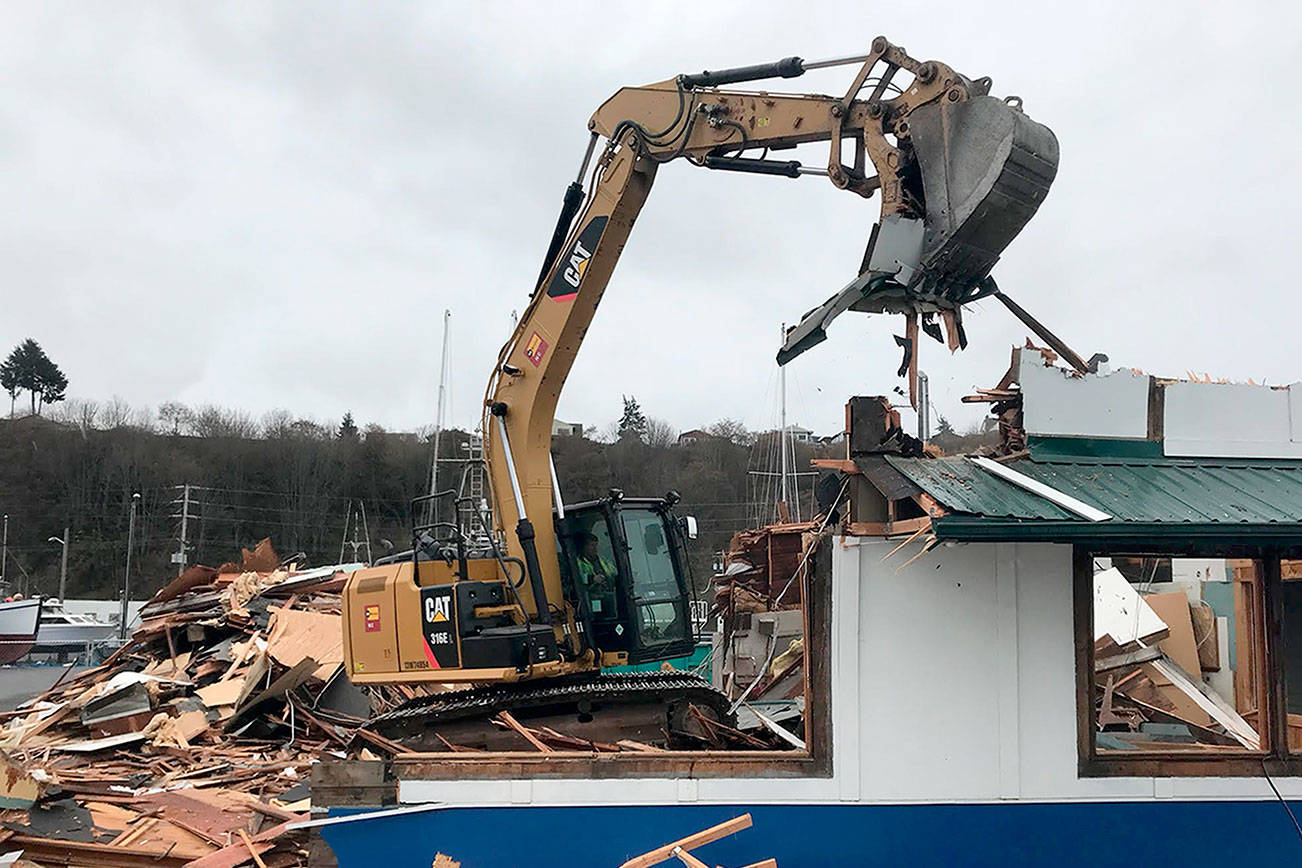 Former Jig & Lure building knocked down for Port Angeles marina facility