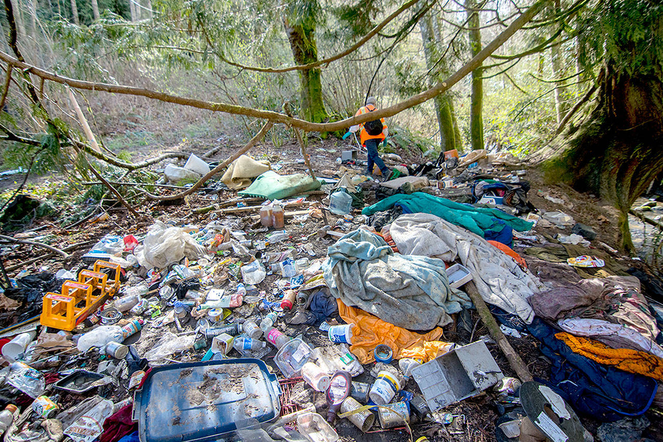 Officials tour Valley Creek site of former homeless camp in Port Angeles