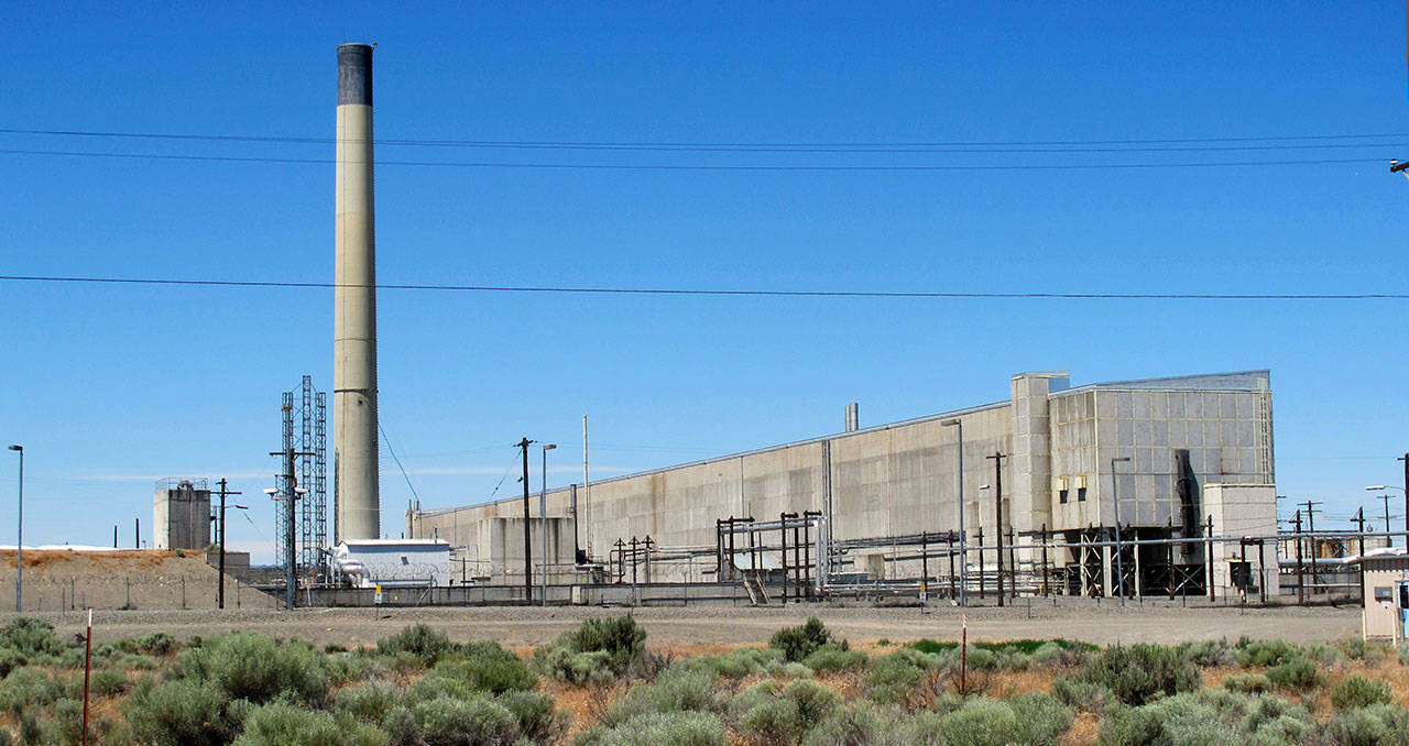 This May 13, 2017, photo shows a portion of the Plutonium Finishing Plant on the Hanford Nuclear Reservation near Richland. (Nicholas K. Geranios/The Associated Press)