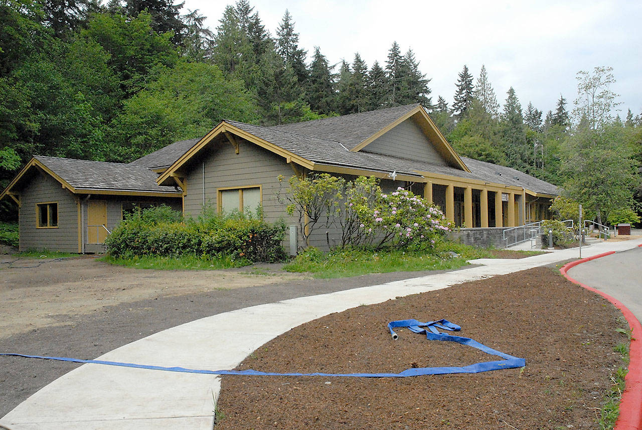 The Olympic National Park visitor center in Port Angeles, which has been undergoing rennovation since last September, is scheduled to reopen to the public Tuesday. (Keith Thorpe/Peninsula Daily News)