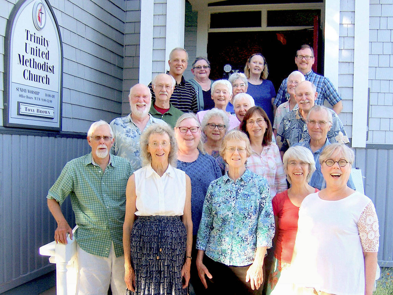 Summertime Singers will perform Thursday. Pictured are, from left, back row, John Polm, Lee Singer, Mary Munford and Jon Stafford; next row forward, Doug Rodgers, Linda Bach, Sydney Keegan and Barbara Allen; next row forward, Wayne Lowe, Helen Lauritzen and Will Kalb; second row from front, Sue Reid, Barb Thompson, Kathy Knoblock and Mike Wallace; and, front row, Dave Gaenicke, Phyllis Dolph, Pat Rodgers, Katy Ottaway and Colleen Johnson. Not pictured are Shannan Kirchner, Lanny Turay and Rob Wamsta. (Karl Bach)