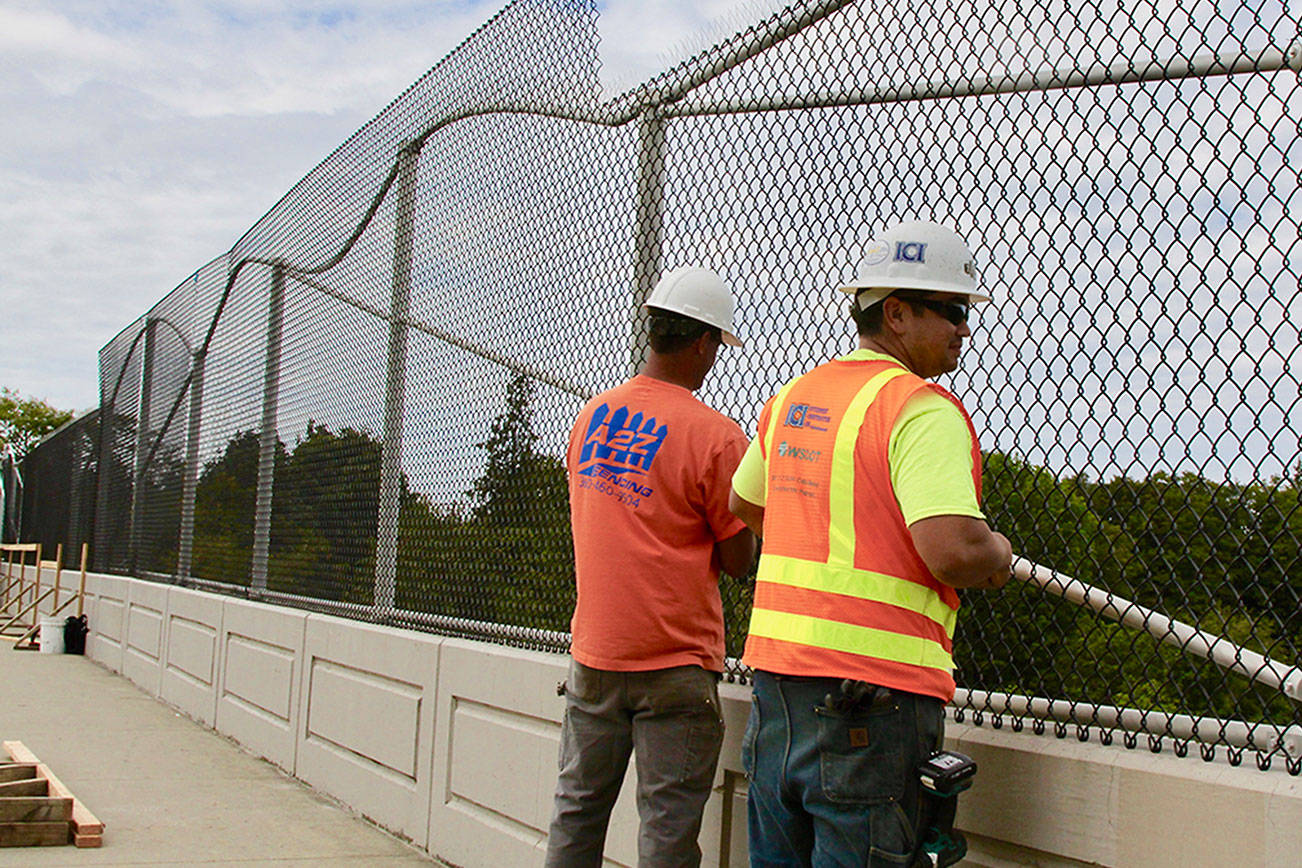 PHOTO: Port Angeles bridge barriers take shape