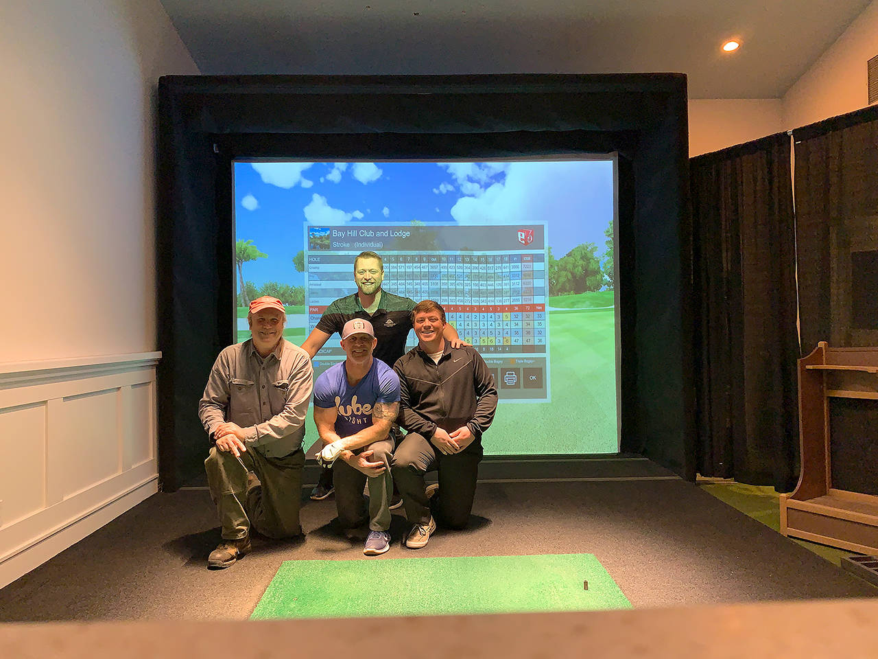 The PGC (Peninsula Golf Club) Studs recently won the Peninsula Golf Academy Simulator League Championship. Team members are, bottom row from left, recently retired course superintendent Mike Hammell, Aaron Staeben, Alex Atwell and head pro Chad Wagner, standing. Not pictured: Adam Carignan.