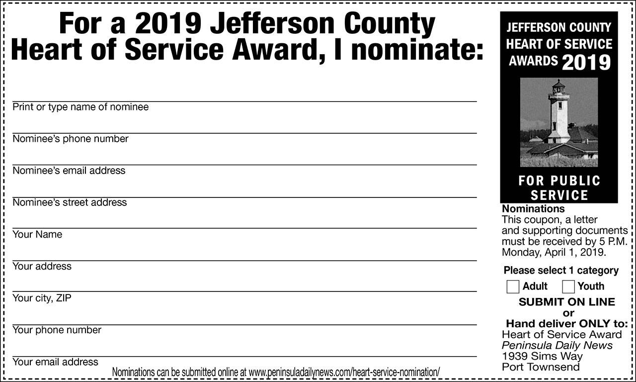 Jefferson County Heart of Service award nominations deadline coming up