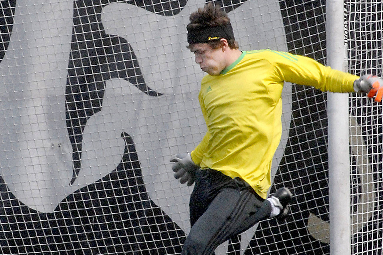 BOYS SOCCER: Port Angeles goalkeeper Anton Kathol keeping it clean