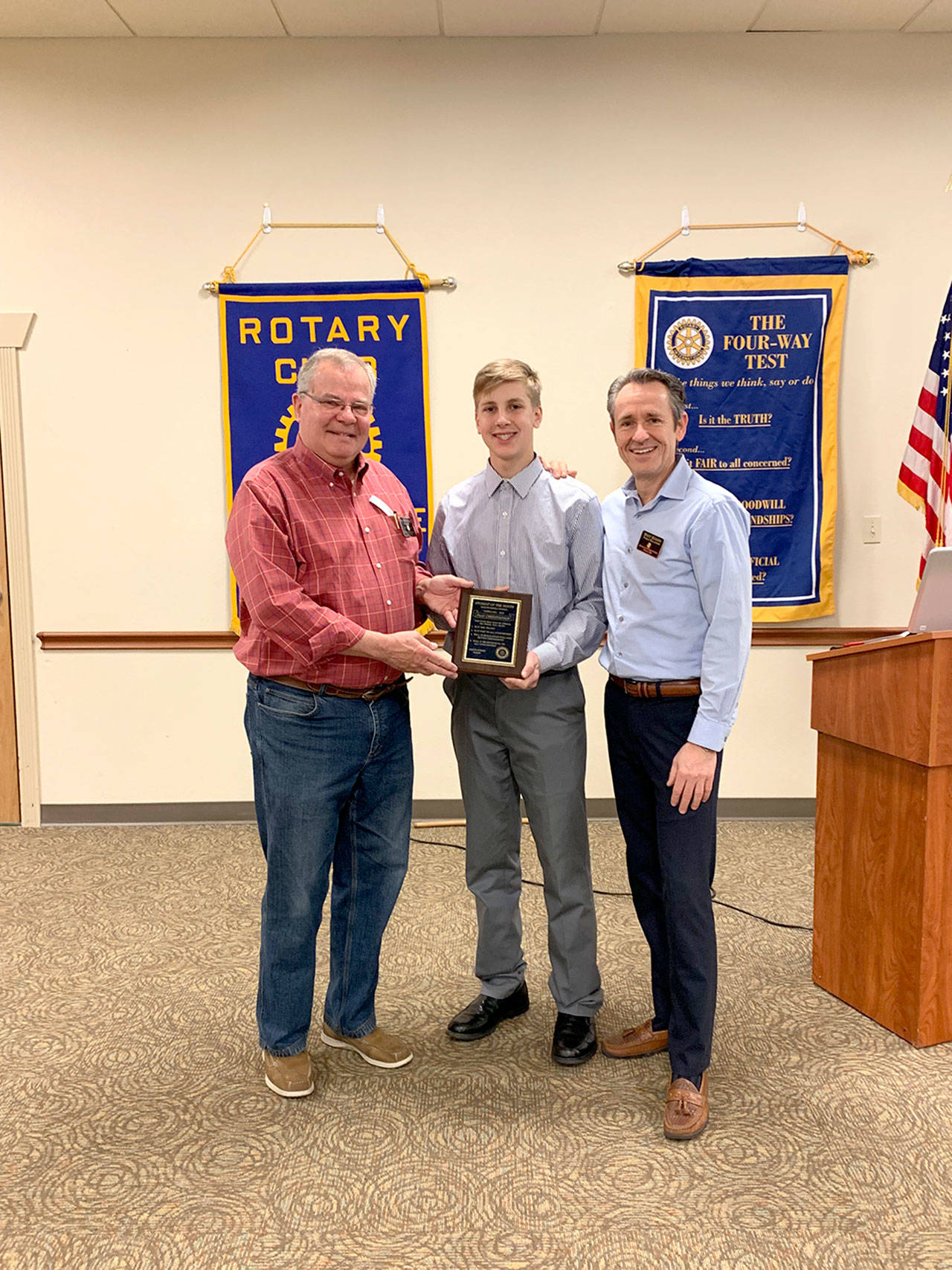 PHOTO: Sequim Sunrise Rotary Club recognizes middle school student