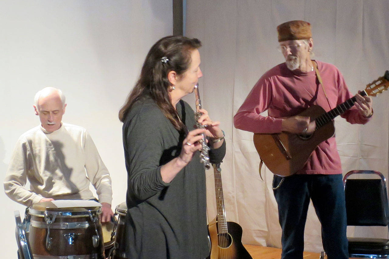 The band Mojito are, from left, Miguelito on the conga drums on, Vickie Townsend and Michael Townsend.