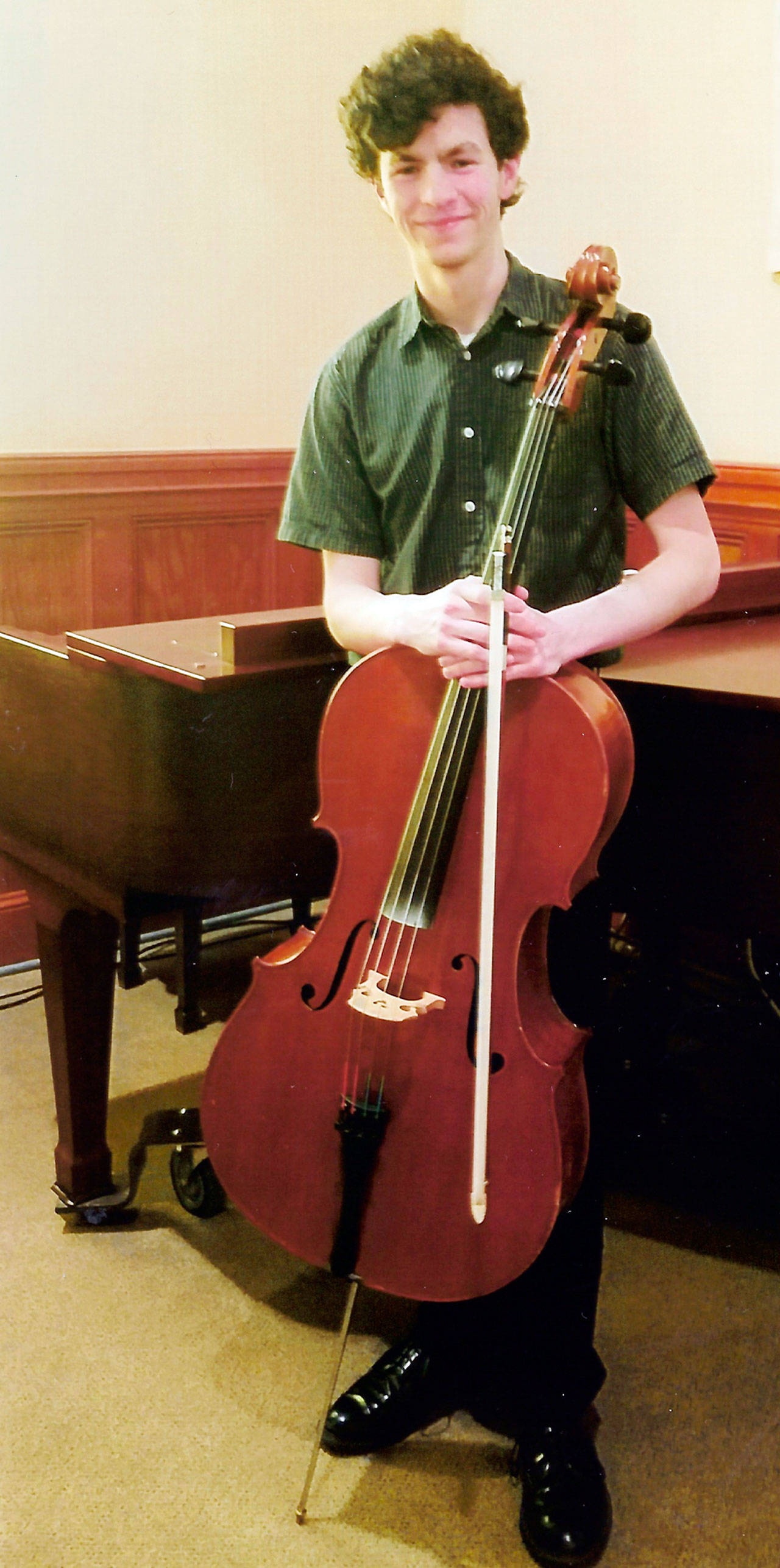 Evan Cobb earned a $3,000 scholarship from Monday Musicale with his cello audition. He plans to major in music education.