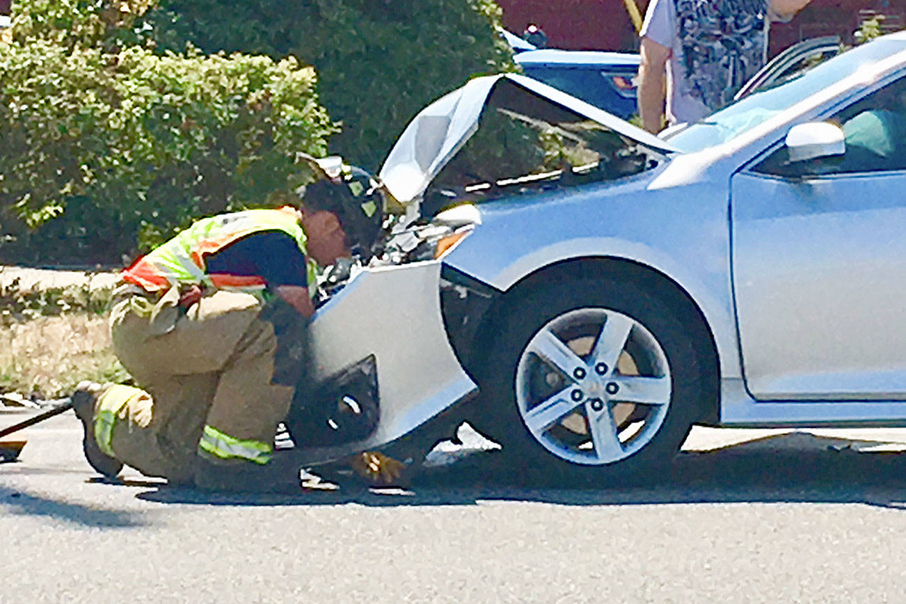 Chain of collisions involves three cars on state Highway 20/Sims Way