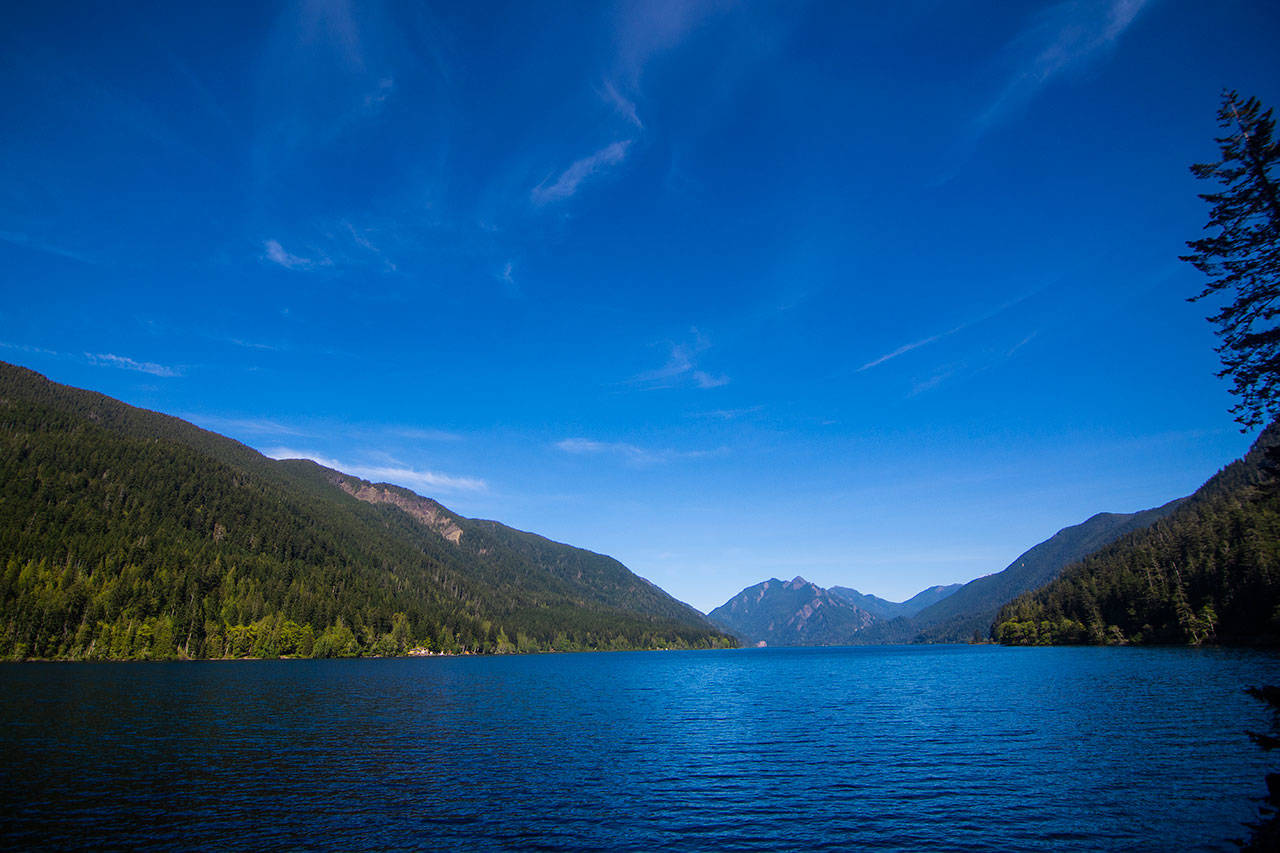 Lake Crescent is shown within the boundaries of Olympic National Park. (Jesse Major/Peninsula Daily News)