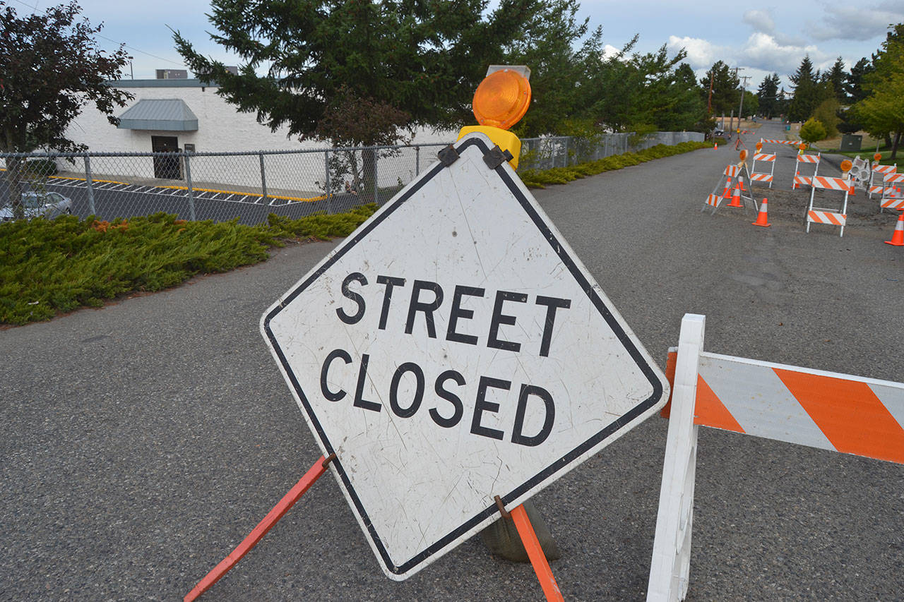 A portion of Maple Street between South Seventh and South Sixth avenues remains closed until construction repairs begin in October to repave the road along with a few other portions of city streets on the eastern side of Sequim. Matthew Nash/Olympic Peninsula News Group                                A portion of Maple Street between South Seventh and South Sixth avenues remains closed until construction repairs begin in October to repave the road along with a few other portions of city streets on the eastern side of Sequim. (Matthew Nash/Olympic Peninsula News Group)