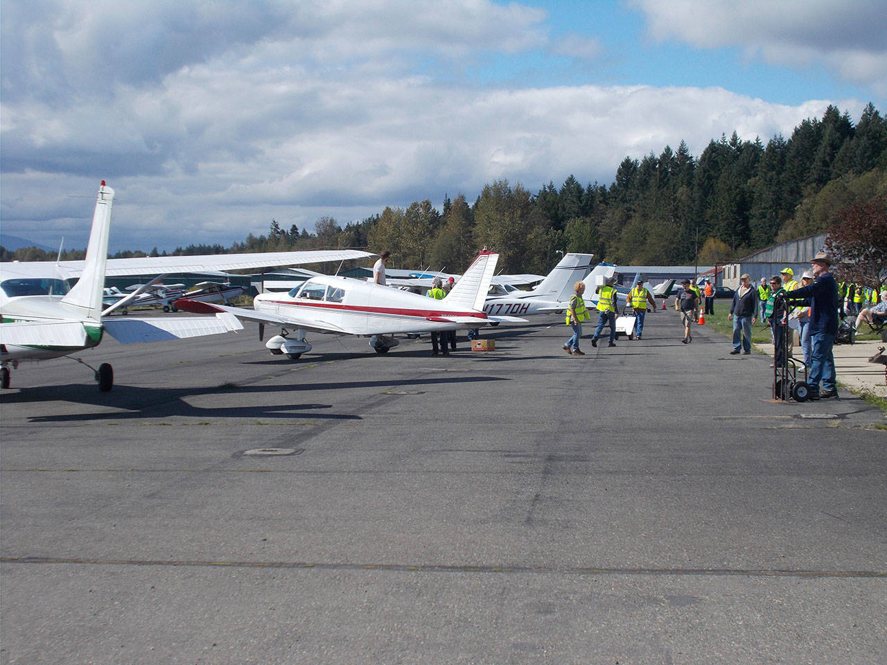 Six planes assemble to deliver donated food and essential items for Jefferson County Food Banks. (Jefferson County Department of Emergency Management)