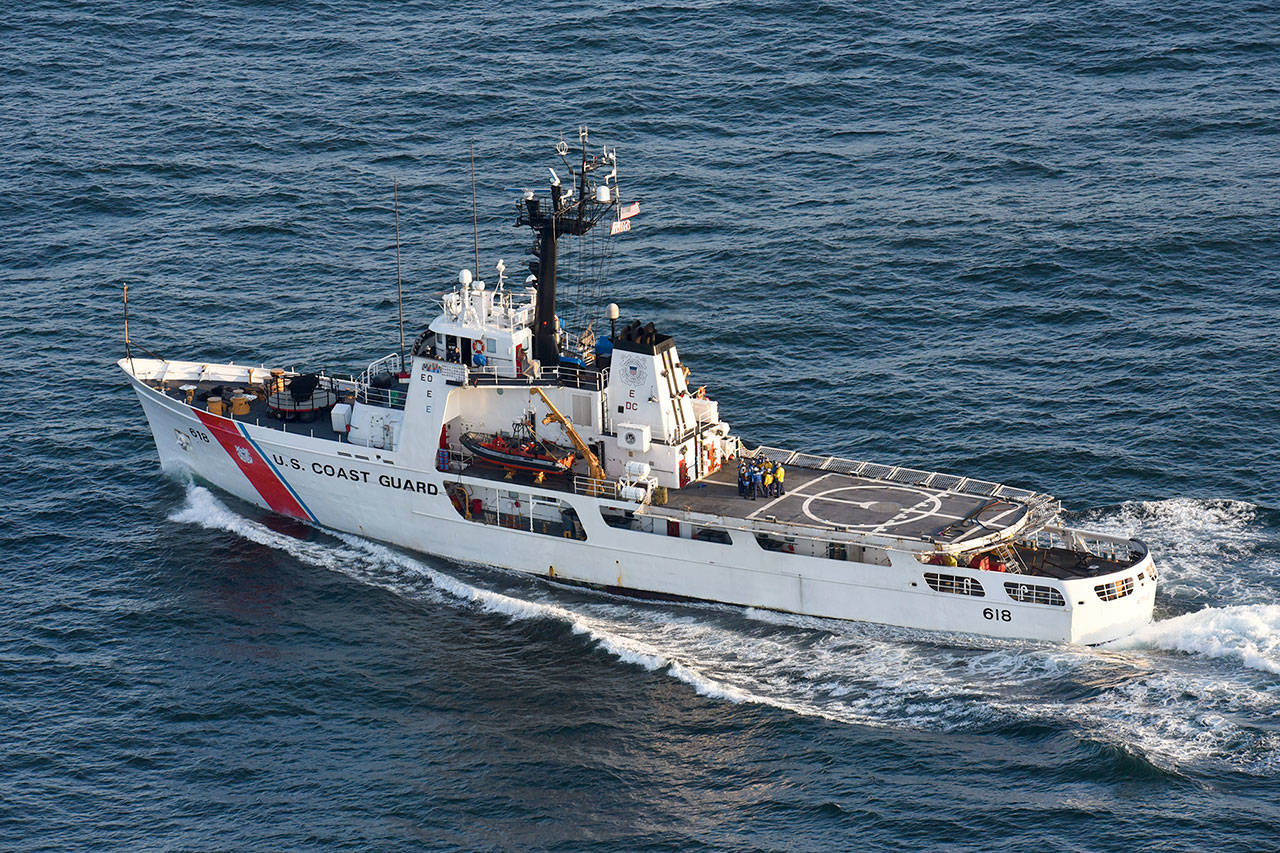 The Coast Guard Cutter Active transits across the Pacific Ocean near Newport, Ore., in support of Operation Pacific Fortune in August. (Petty Officer 2nd Class Steve Strohmaier/U.S. Coast Guard)