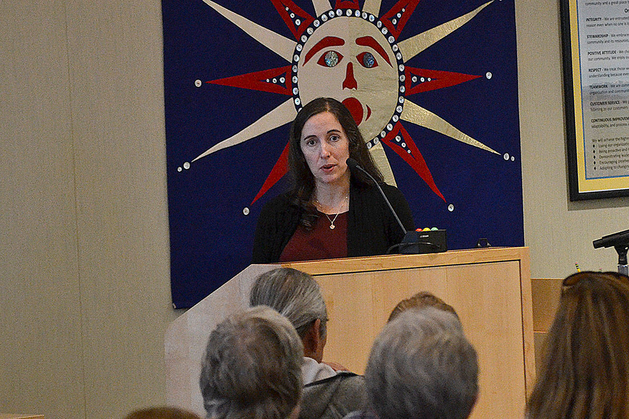 Dr. Allison Unthank, Clallam County health officer, gave a presentation in Sequim last week. (Matthew Nash/Olympic Peninsula News Group)