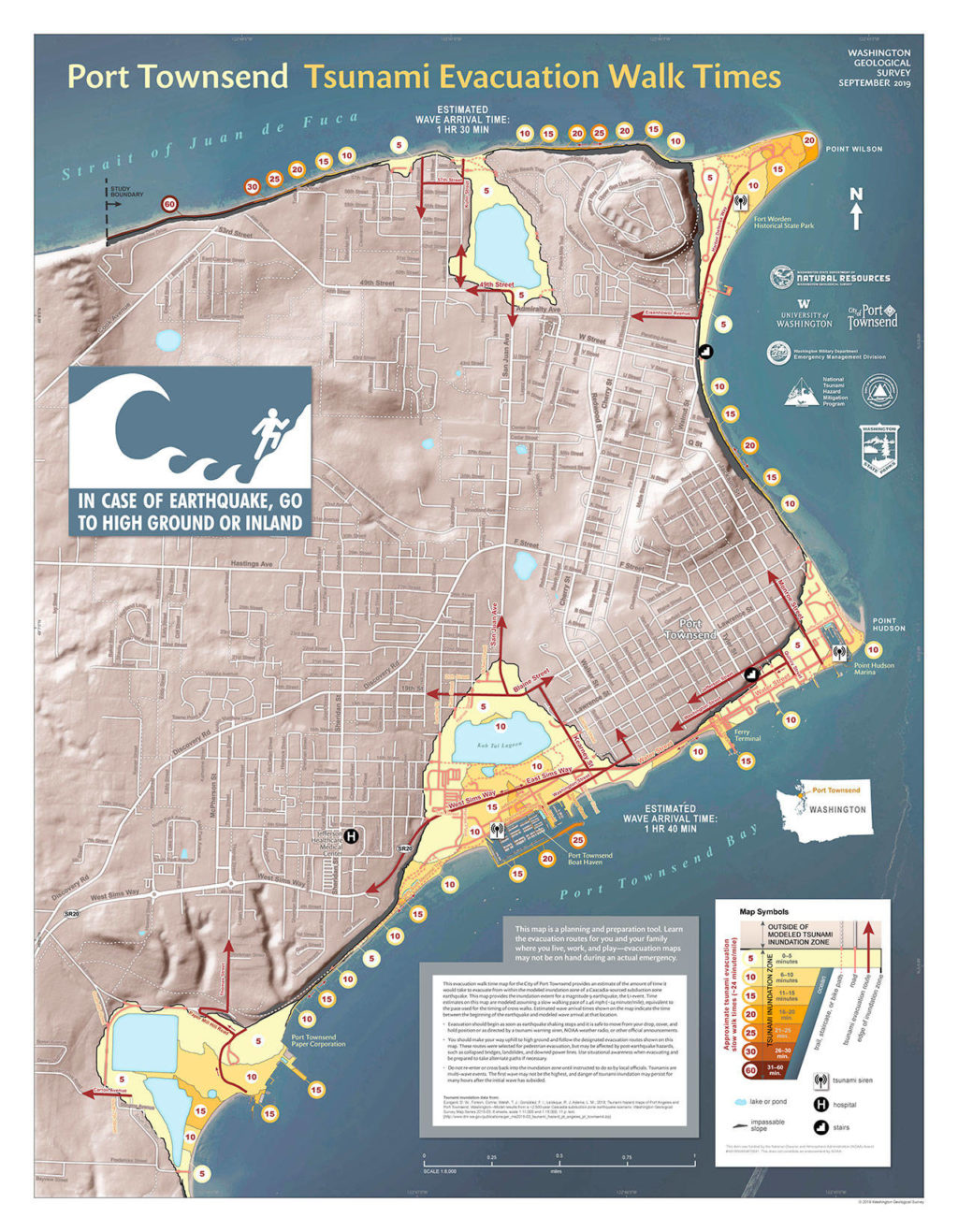 Tsunami walking evacuation map released | Peninsula Daily News