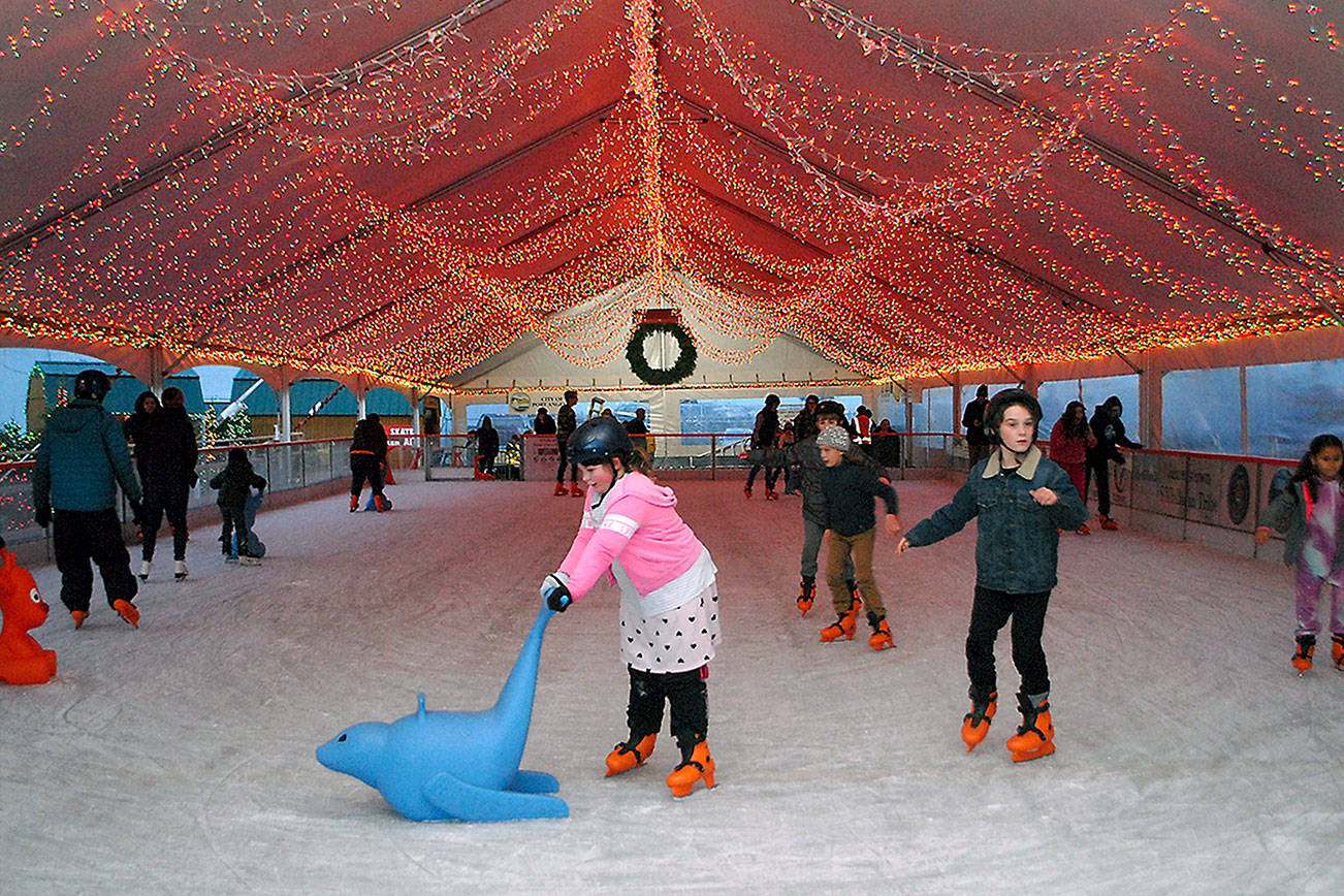 Lace up your skates at the Winter Ice Village in Port Angeles