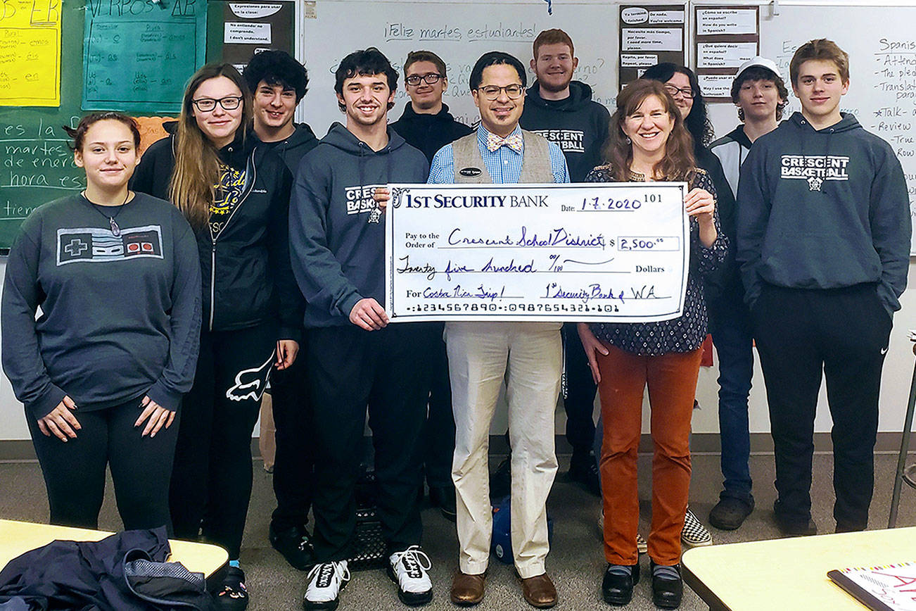 1st Security Bank recently donates to Crescent High School Spanish class trip