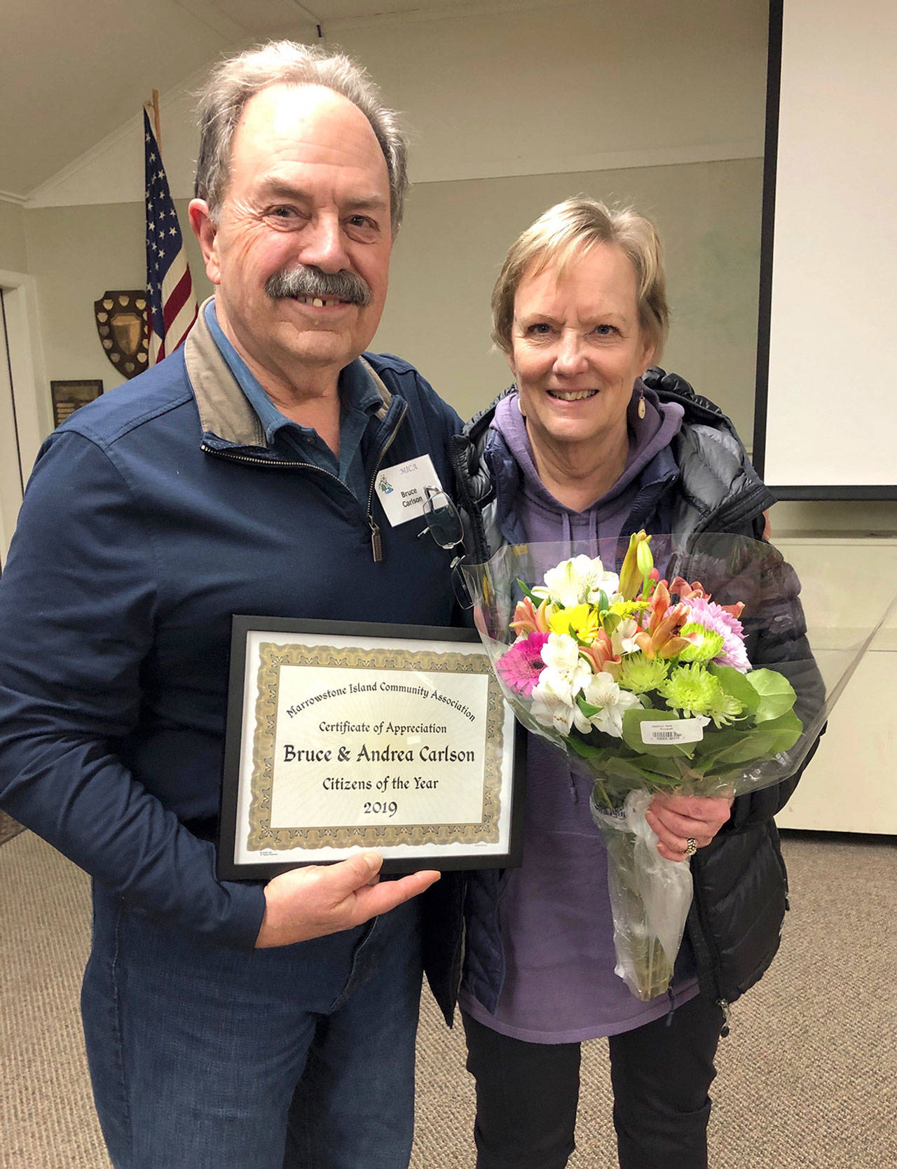 Bruce and Andrea Carlson were named Marrowstone Island Citizens of the Year for 2019 on Monday, Jan. 20, 2020. (Dean L Sanders Photography)