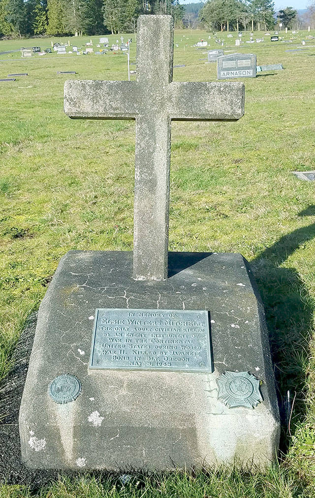 Elsye’s grave marker at Ocean View Cemetery. (John McNutt/Peninsula Daily News)